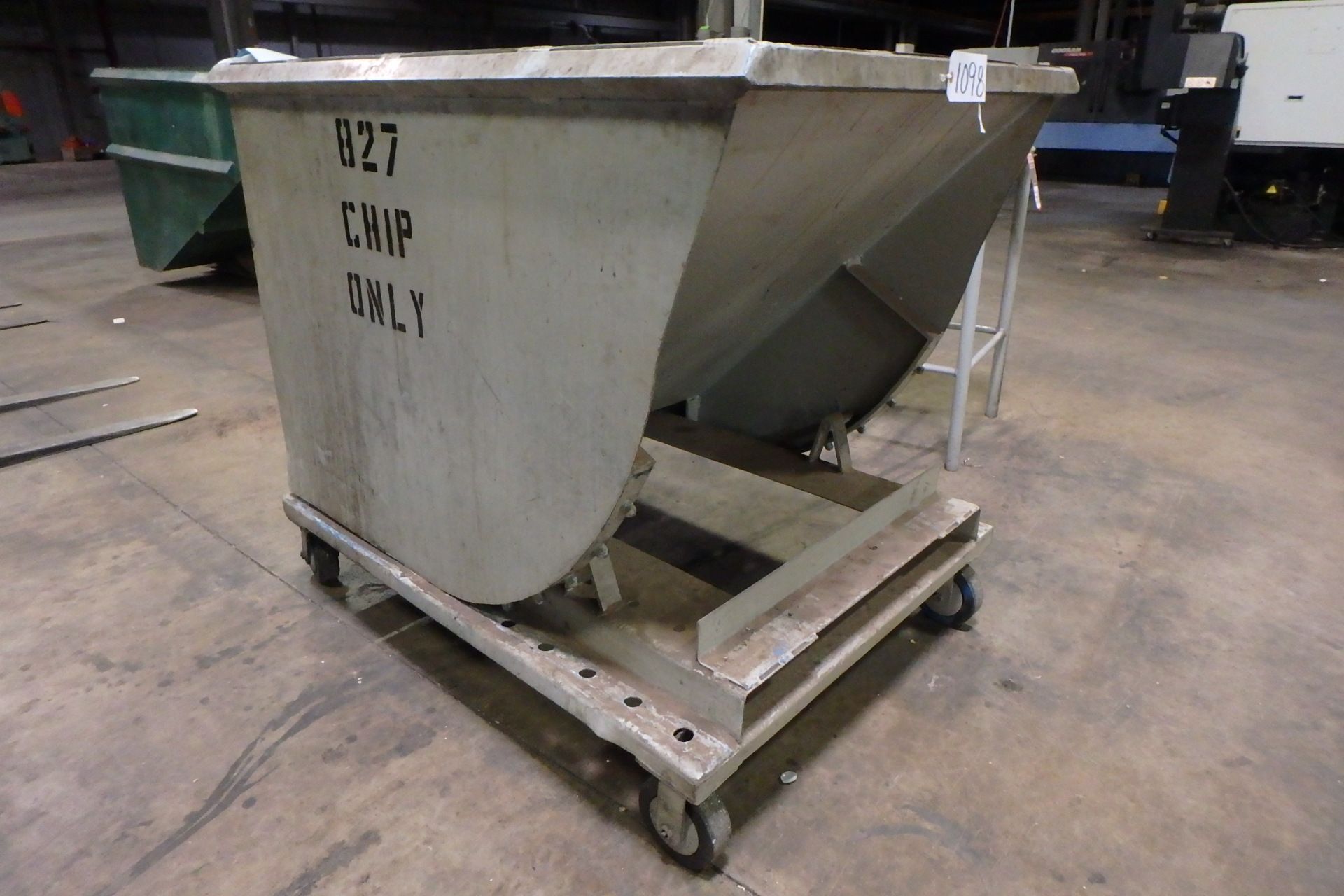 Tilting Dump Hopper, w/ Fork Pockets, on Wheels