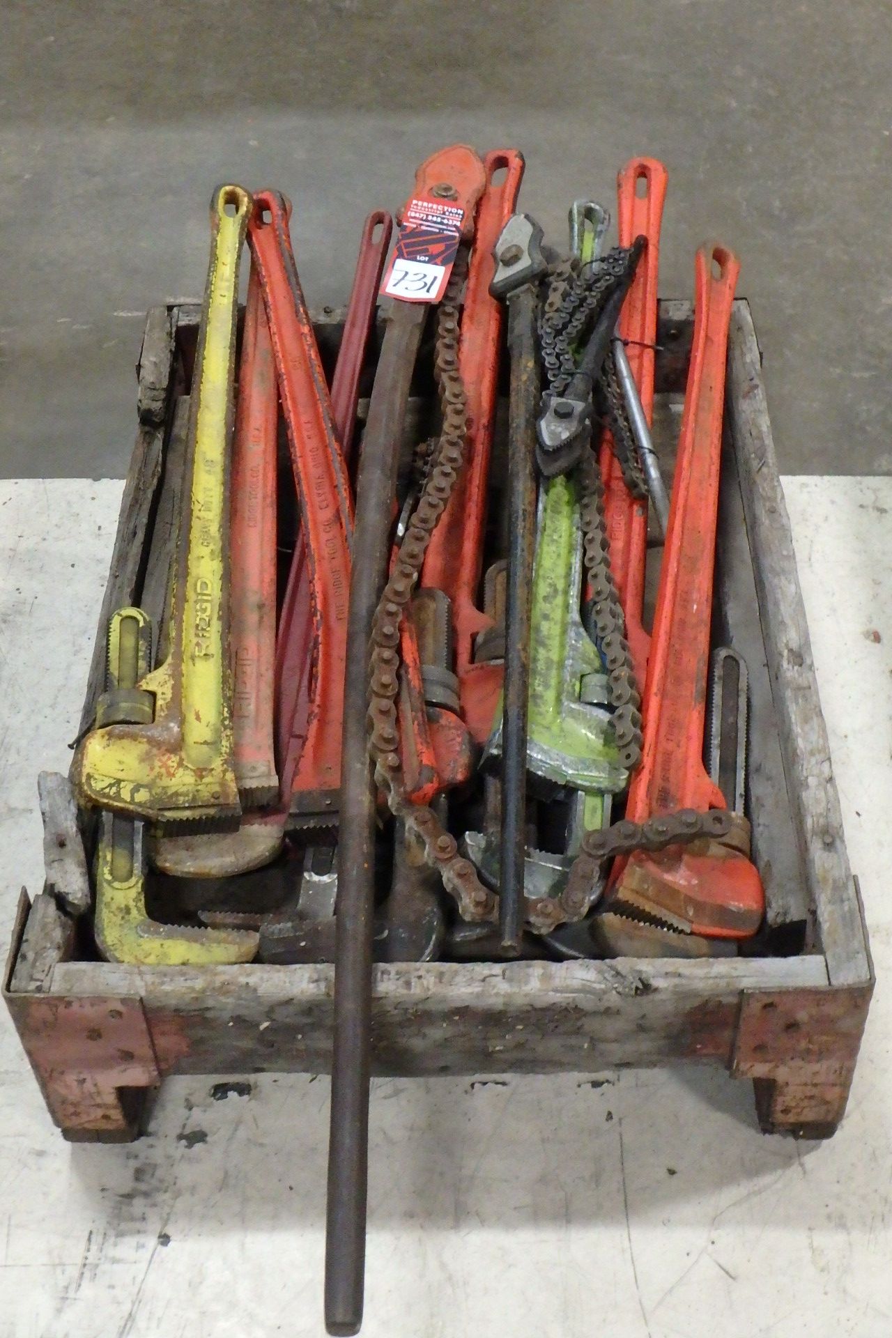 (13) Assorted Large Pipe & Chain Wrenches