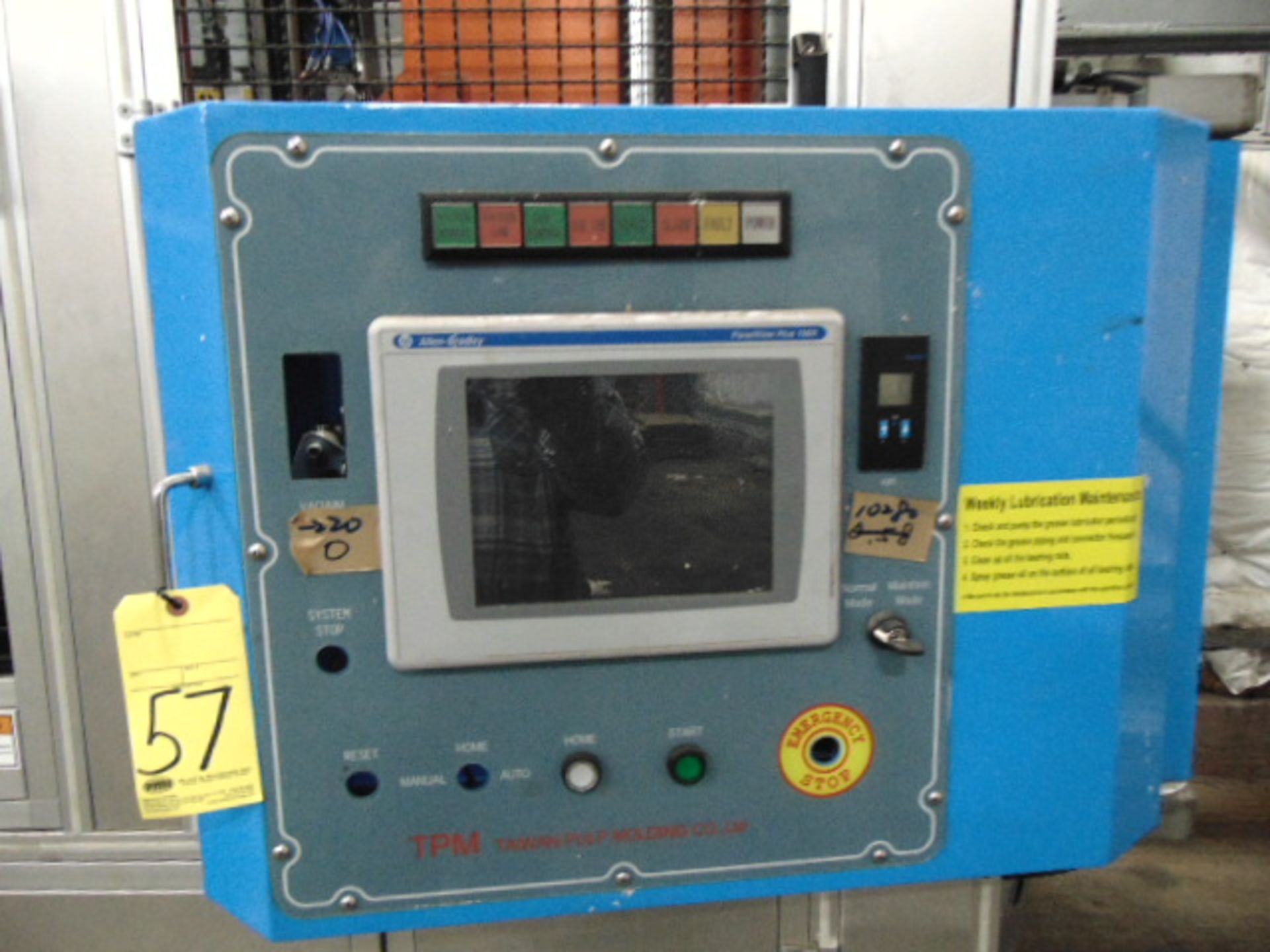THERMOFORMING MACHINE, TAIWAN PULP MOLDING MDL. TPM-850, mfg. 5/2015, 850mm x 750mm x 100mm - Image 2 of 7