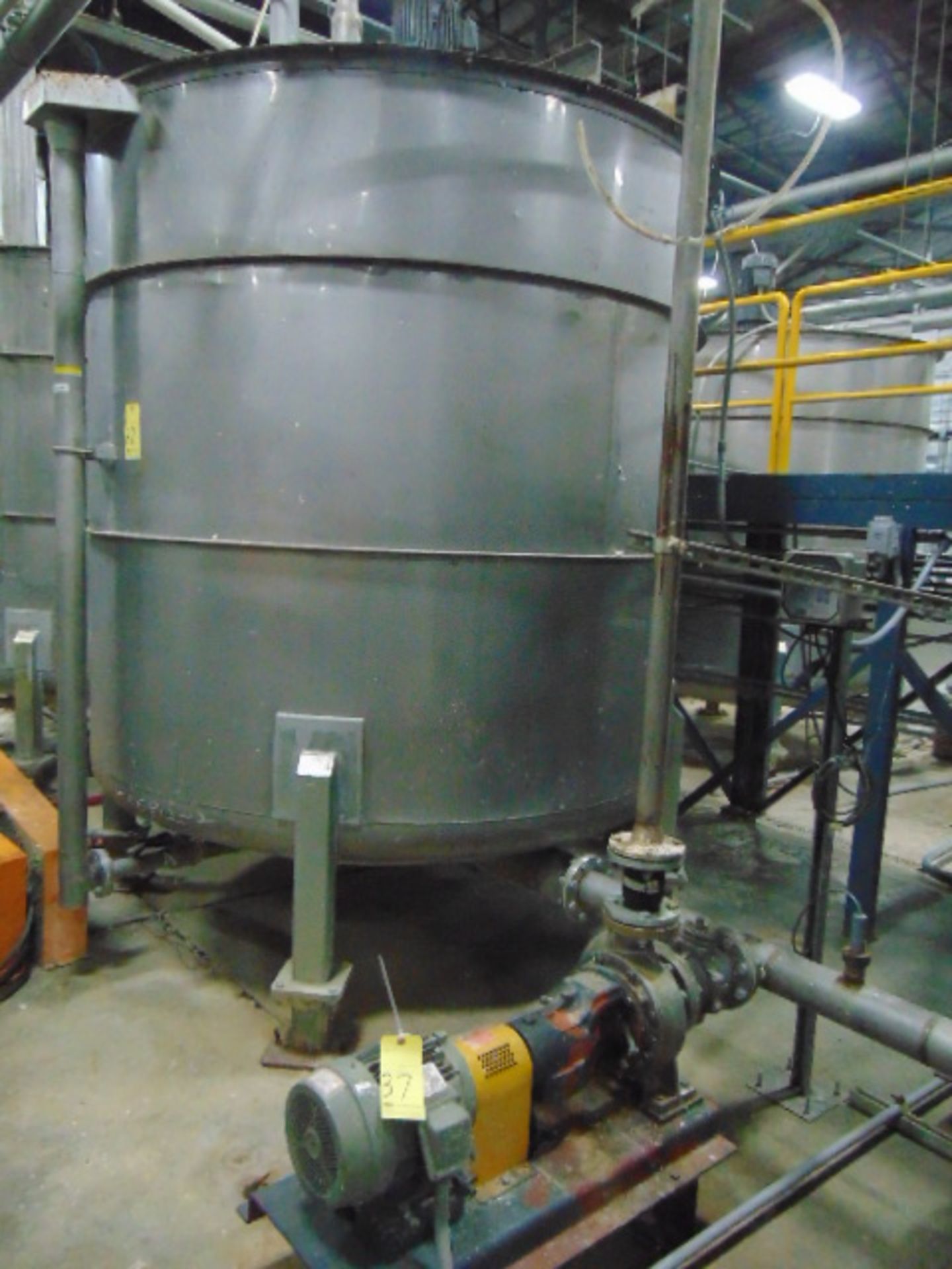 STAINLESS STEEL CONE BOTTOM AGITATED TANK, TAIWAN PULP MACHINERY MDL. TPM-HLPWTAE, 600 gal. cap.,