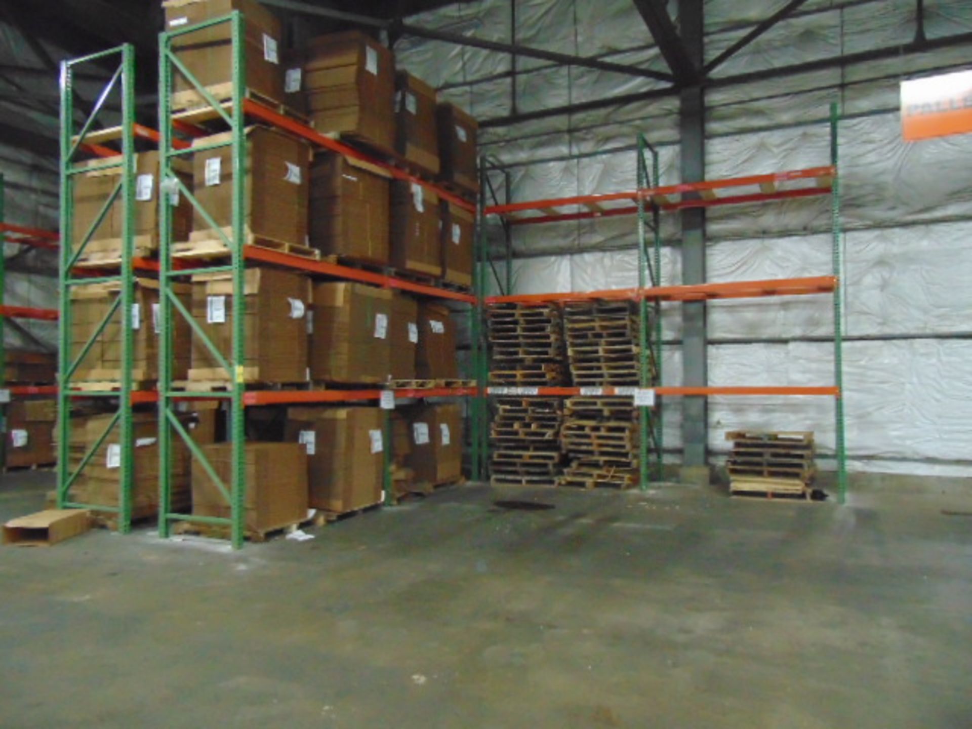 LOT OF PALLET RACKING SECTIONS (10), tear drop, 17' ht. x 96" W. x 42" dp., (no cardboard)