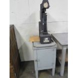 HARDNESS TESTER, ROCKWELL MDL. 4-0UR, Tester No. 2288-708, mounted on wooden cabinet