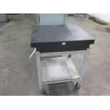 GRANITE SURFACE PLATE, 30" x 24" x 5-1/2" (on roller cart)