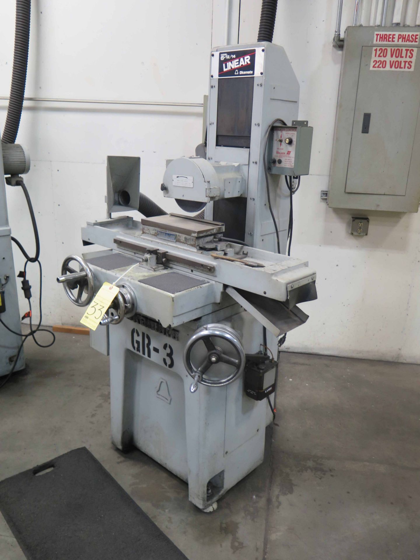 SURFACE GRINDER, OKAMOTO LINEAR MDL. 6.12/14, 6” x 12” electromagnetic chuck, Walker control, S/N