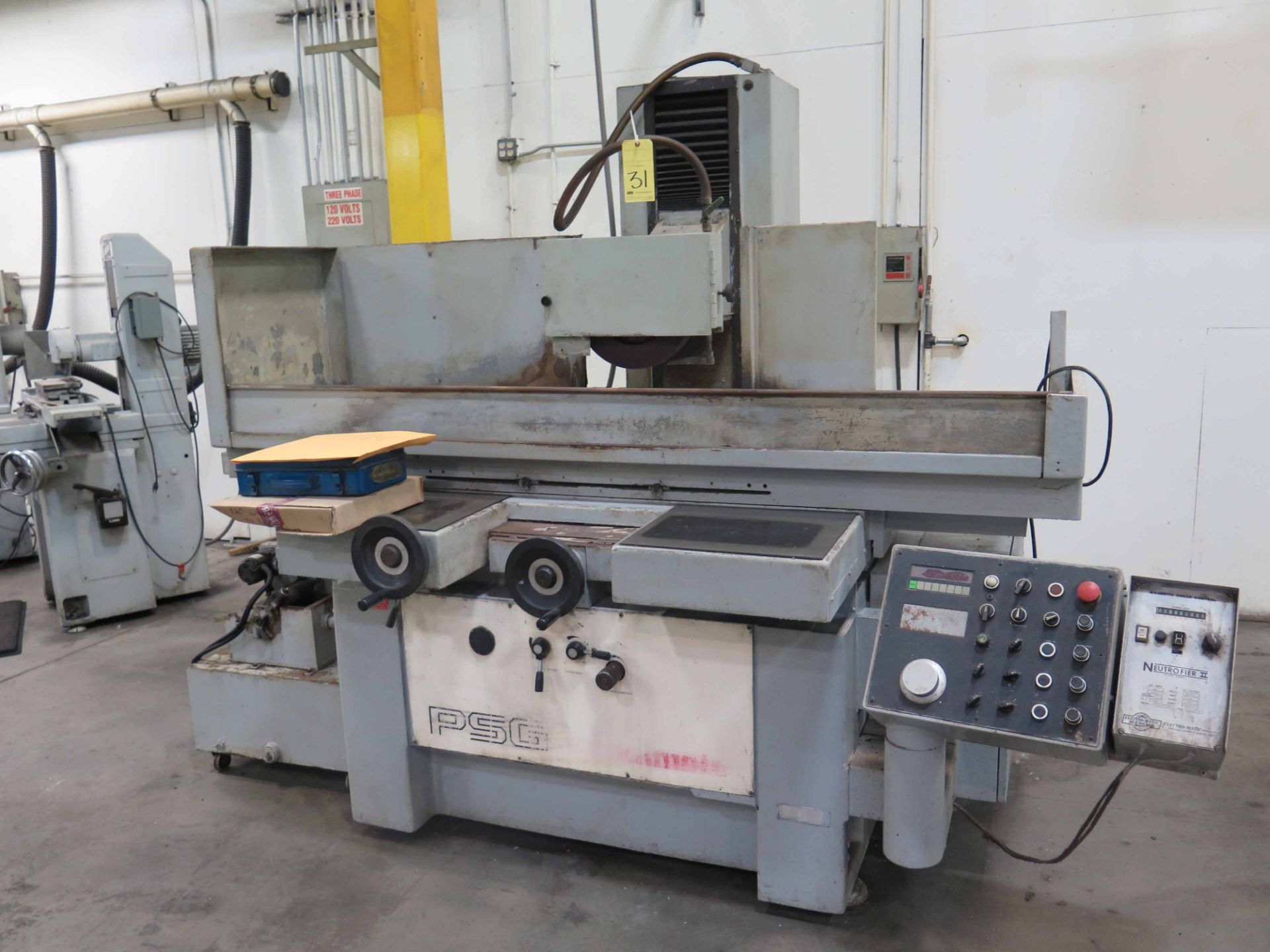 HYDRAULIC SURFACE GRINDER, OKAMOTO MDL. PSG 1632DX, 15-3/4” x 31-1/2” electromagnetic chuck,