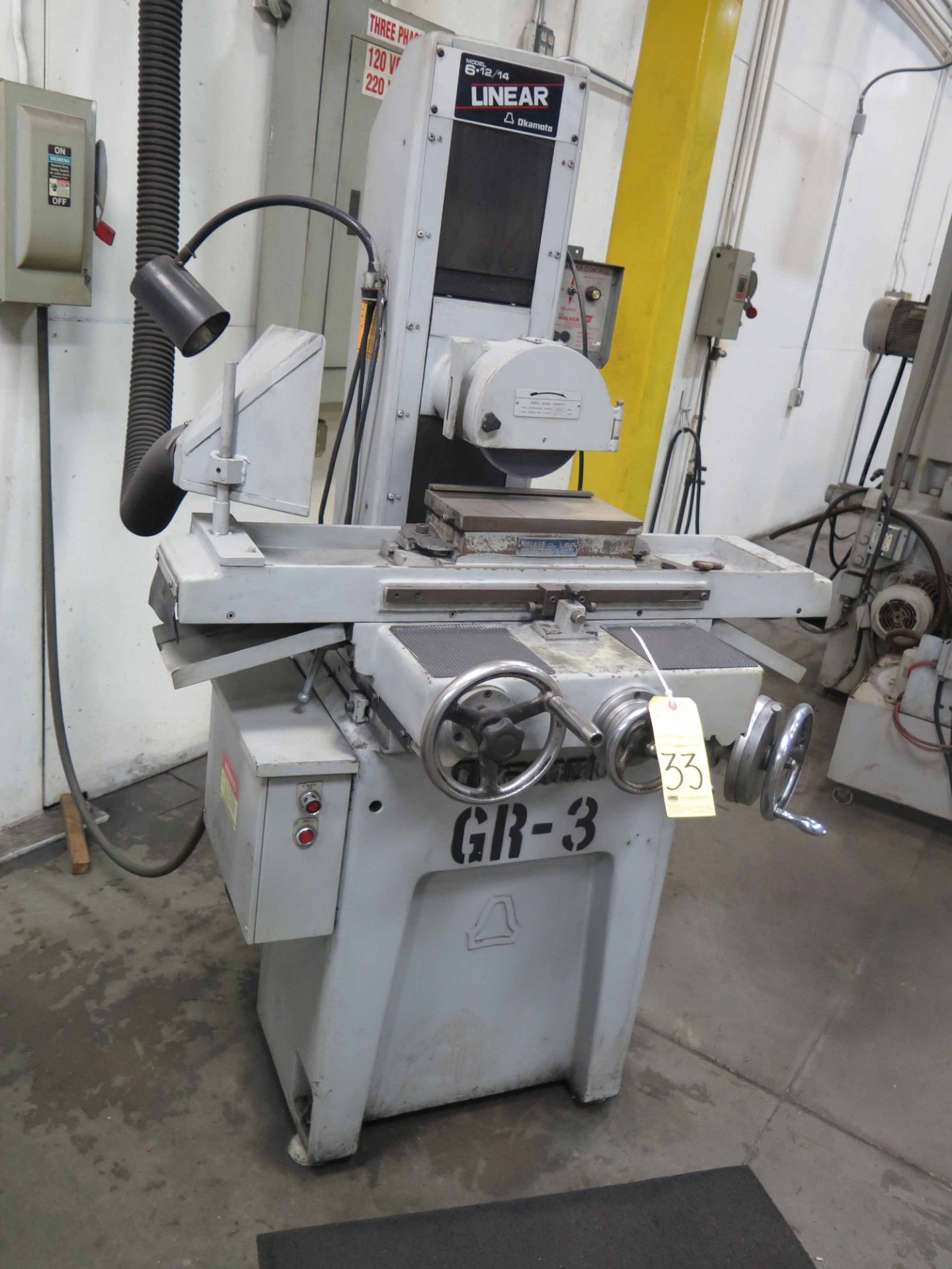 SURFACE GRINDER, OKAMOTO LINEAR MDL. 6.12/14, 6” x 12” electromagnetic chuck, Walker control, S/N - Image 2 of 2