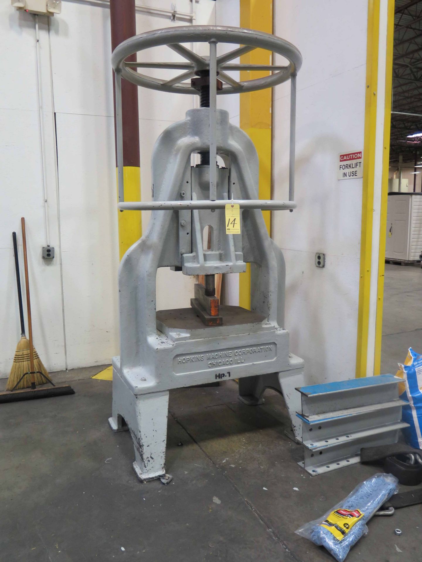 DIE MAKERS ARCH SCREW PRESS, HOPKINS, 24" x 27" work area, S/N 17812