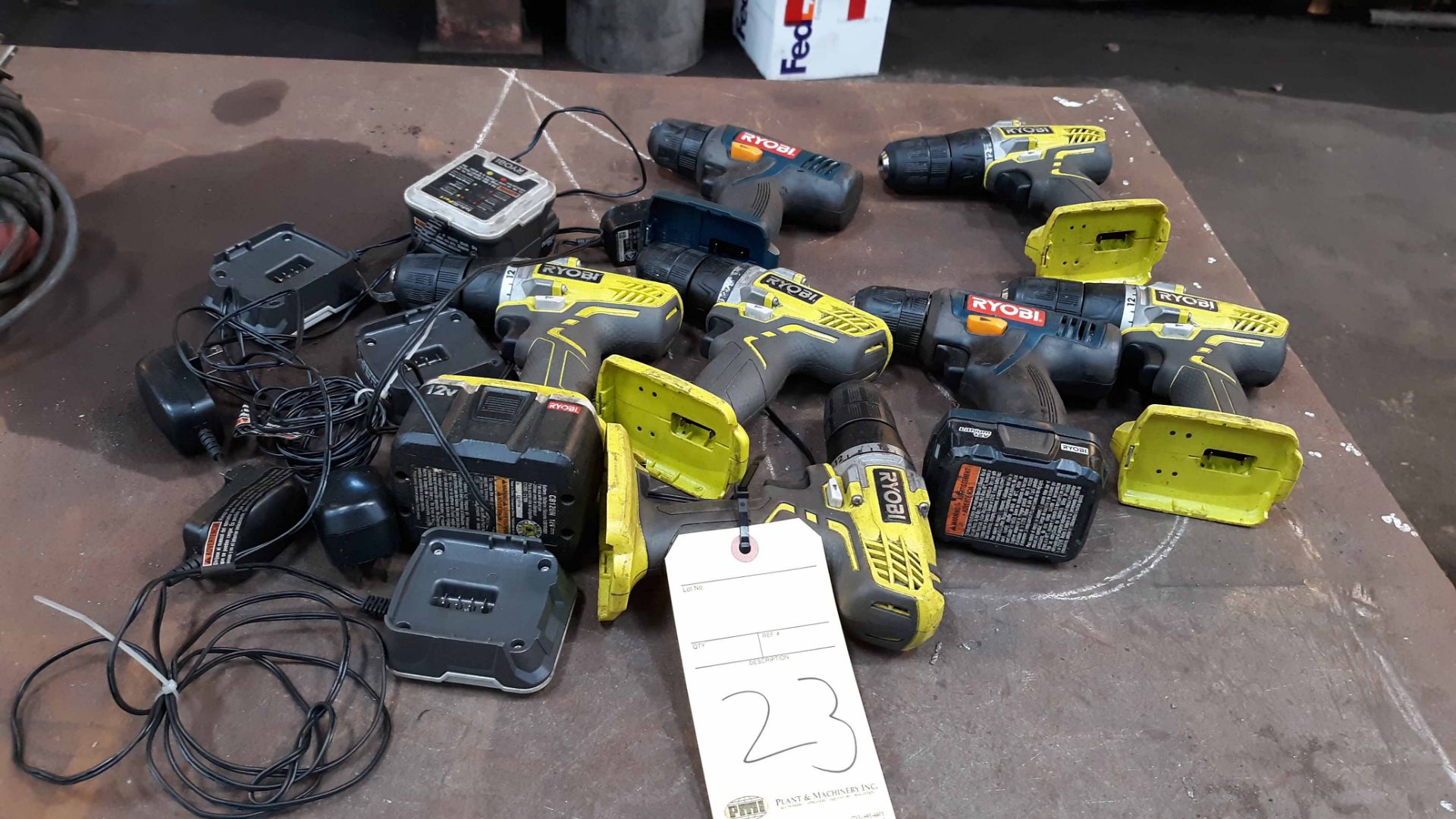 CORDLESS DRILL, RYOBI, w/chargers & batteries