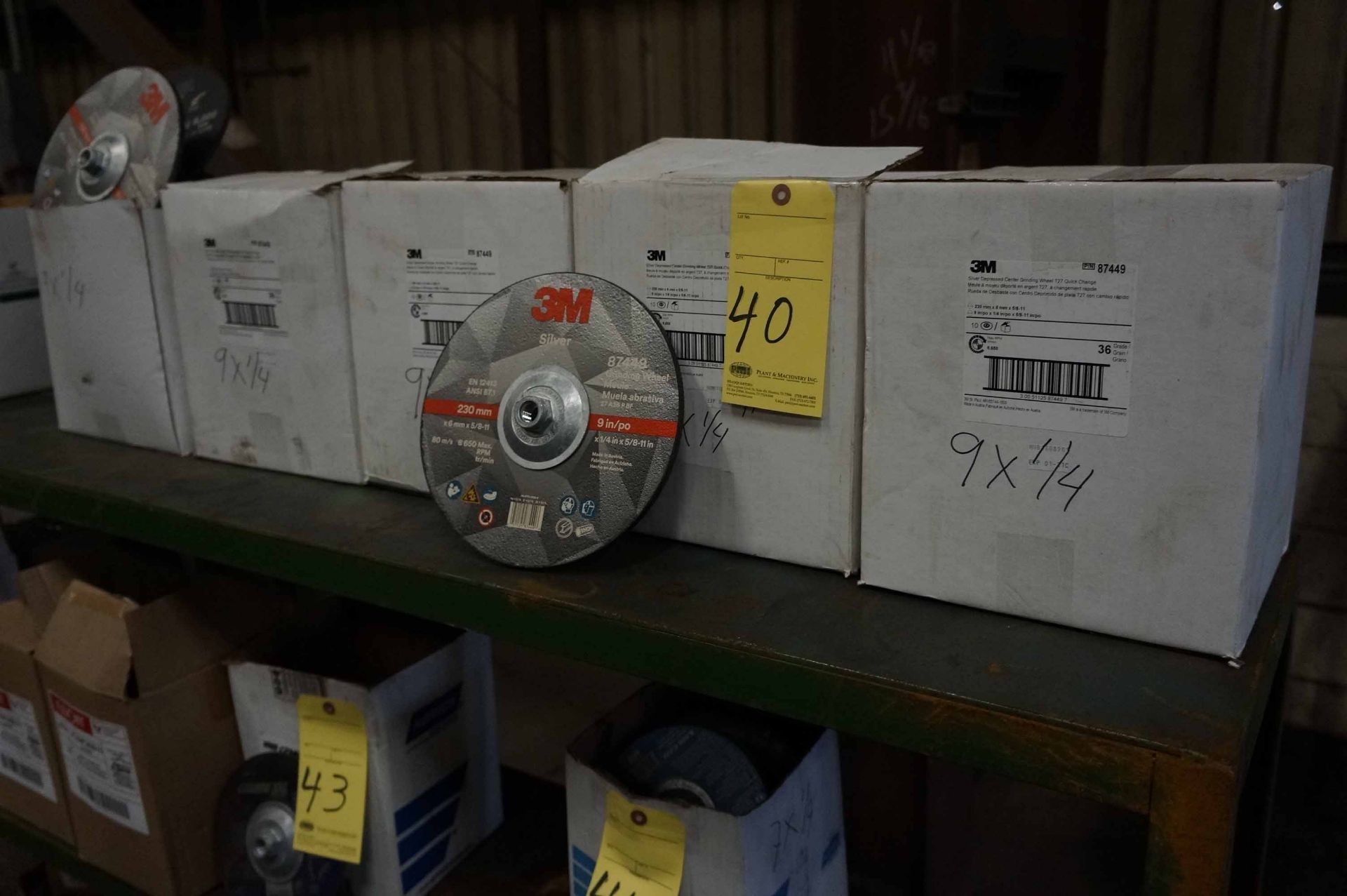 LOT OF GRINDING WHEELS (approx. 50), 3M MDL. 87449, 9" dia. x 1/4" (new)