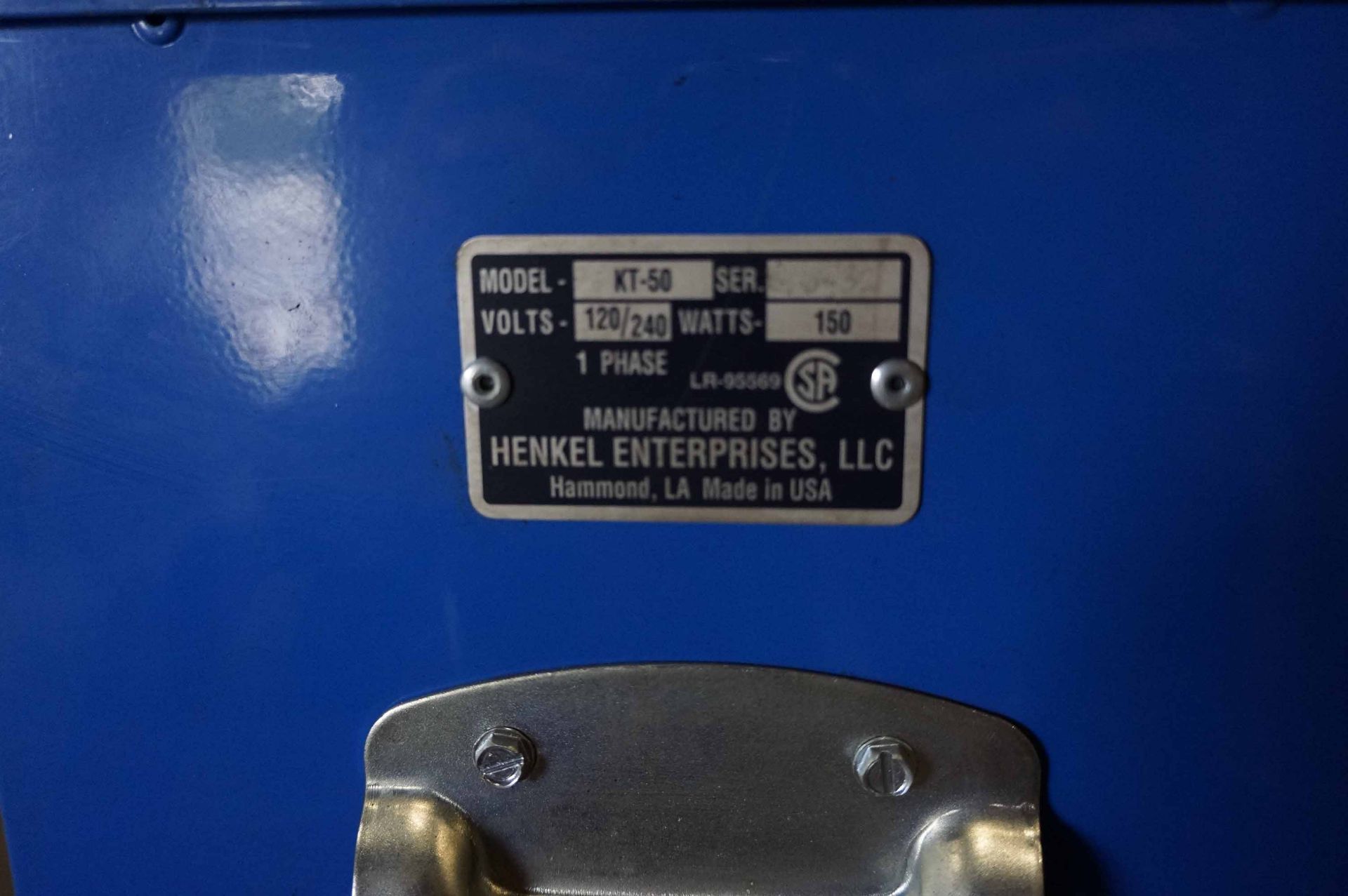 PORTABLE ELECTRODE WELDING OVEN, HENKEL MDL. KT-50, 120/240 v. - Image 2 of 2