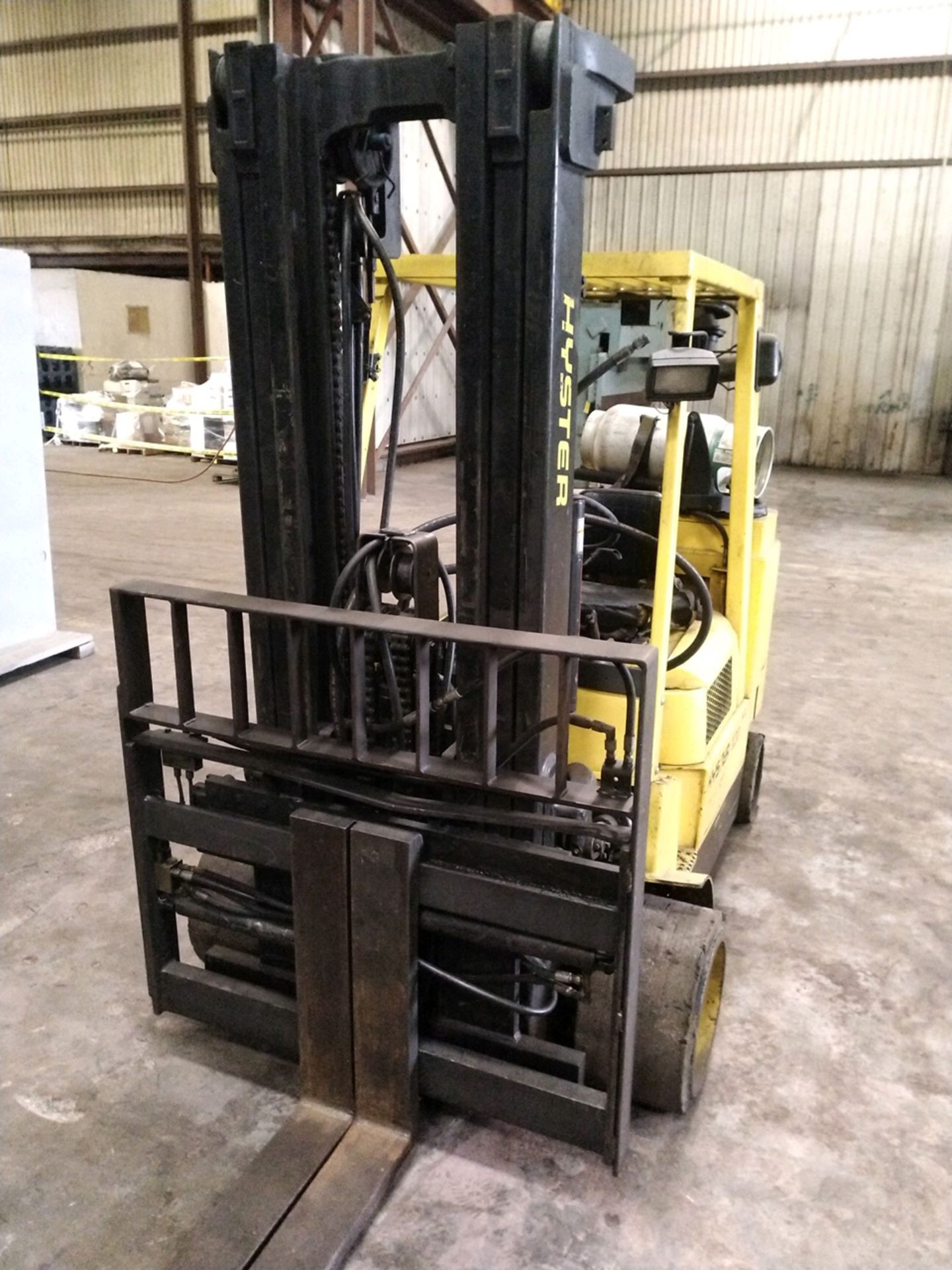 FORKLIFT, HYSTER 12,000 LB. CAP. MDL. 120, 3-stage mast, 55”L. forks, solid tires, side shifter, S/N - Image 2 of 4