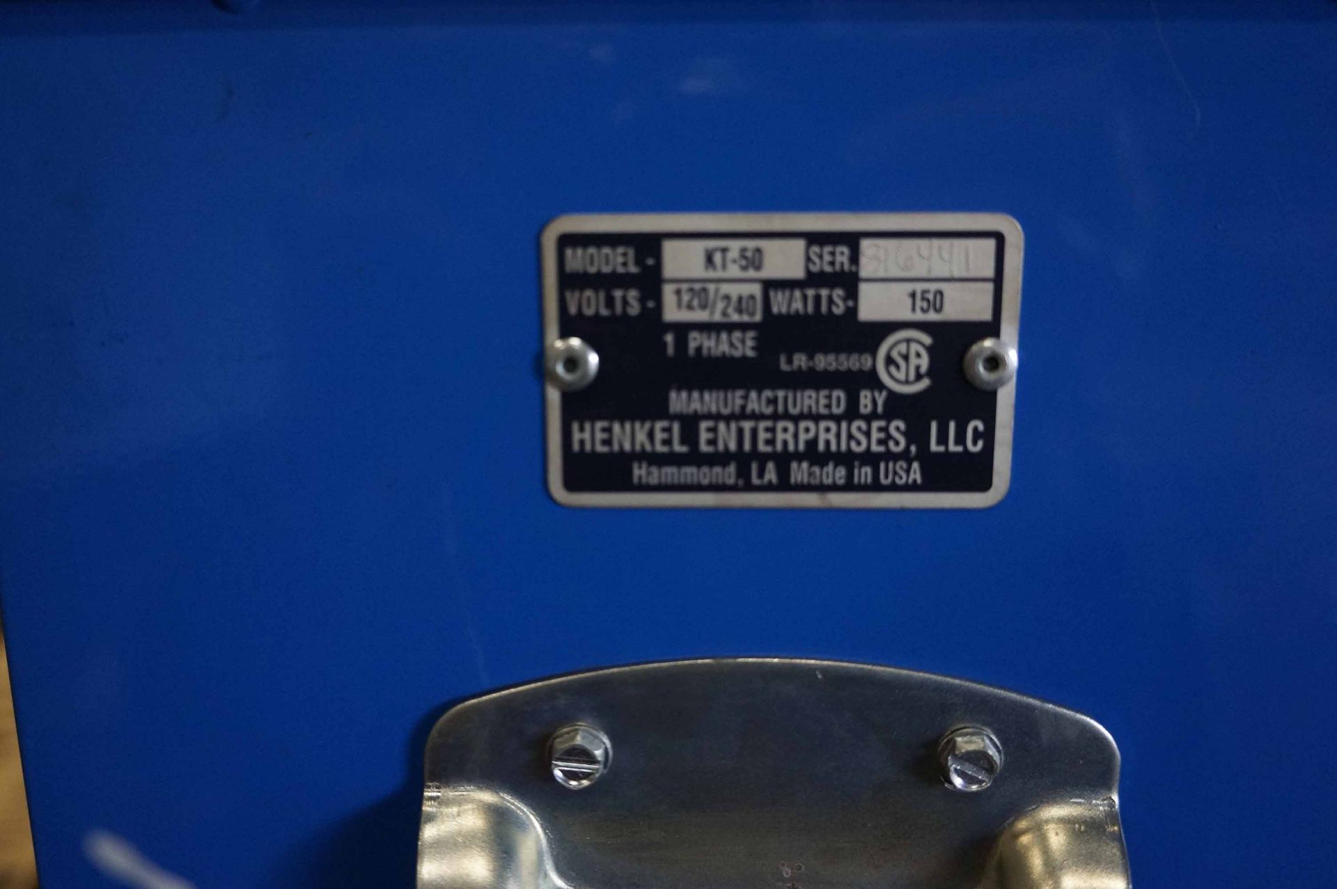 PORTABLE ELECTRODE WELDING OVEN, HENKEL MDL. KT-50, 120/240 v. - Image 2 of 2