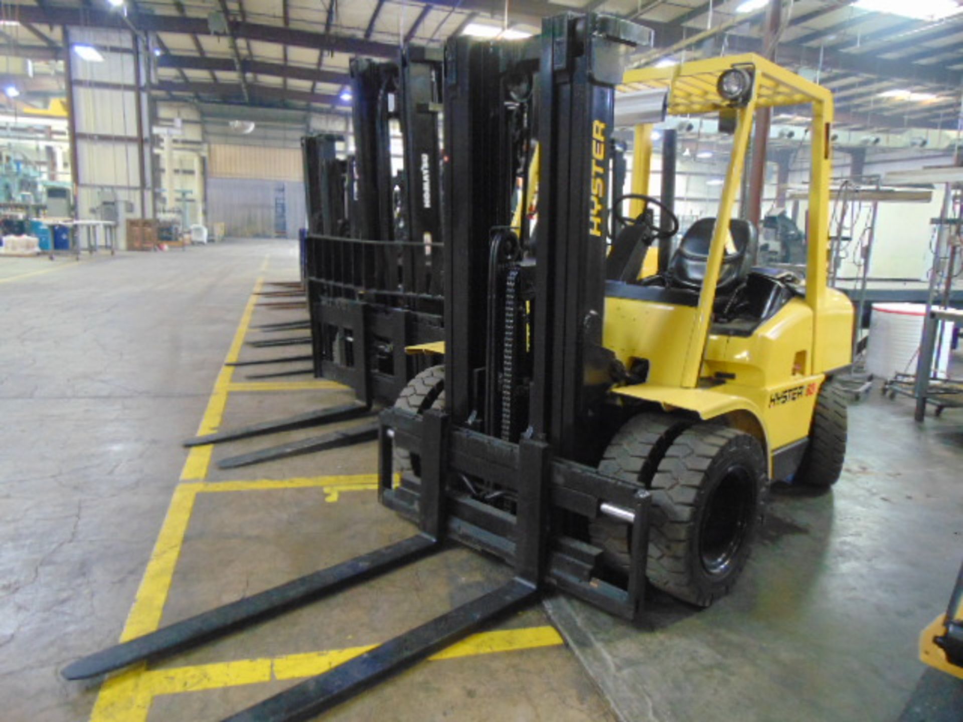 FORKLIFT, HYSTER 8,000 LB. BASE CAP. MDL. H80XM, new 2005, 89" triple-stage mast, 185" lift ht.,