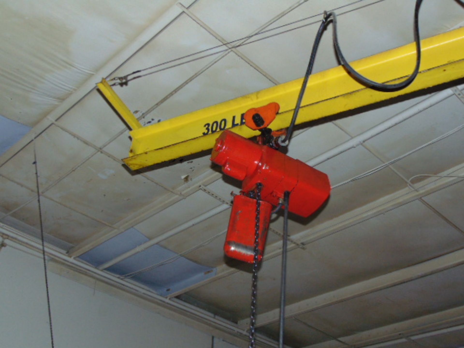 FREE STANDING JIB CRANE, 1-1/2 T. cap., 12' reach, w/1-1/2 T. electric chain hoist - Image 3 of 3