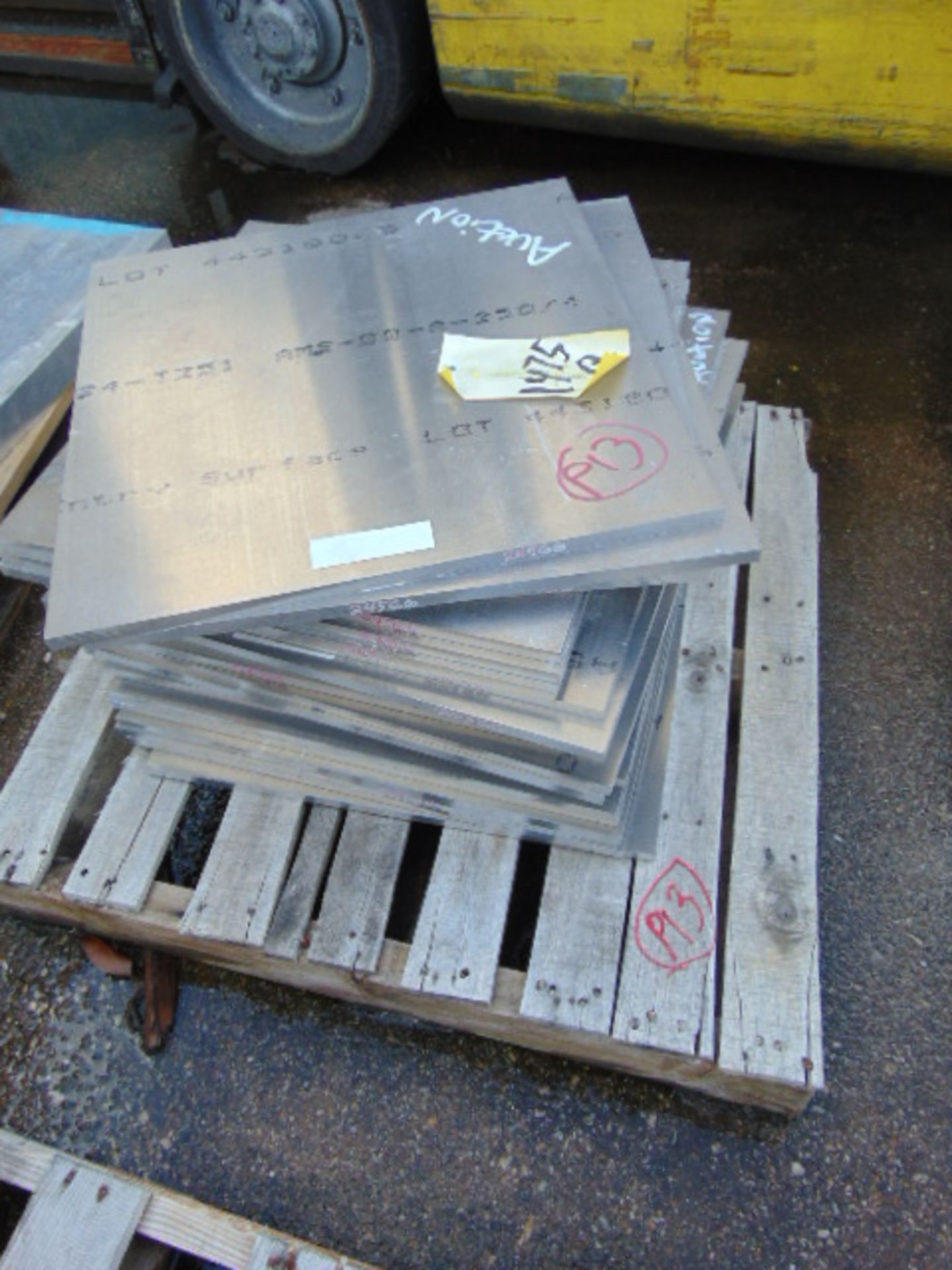 LOT OF RAW MATERIAL, ALUMINUM, (on five skids) (Note: buyer will be able to request MTR (s) directly