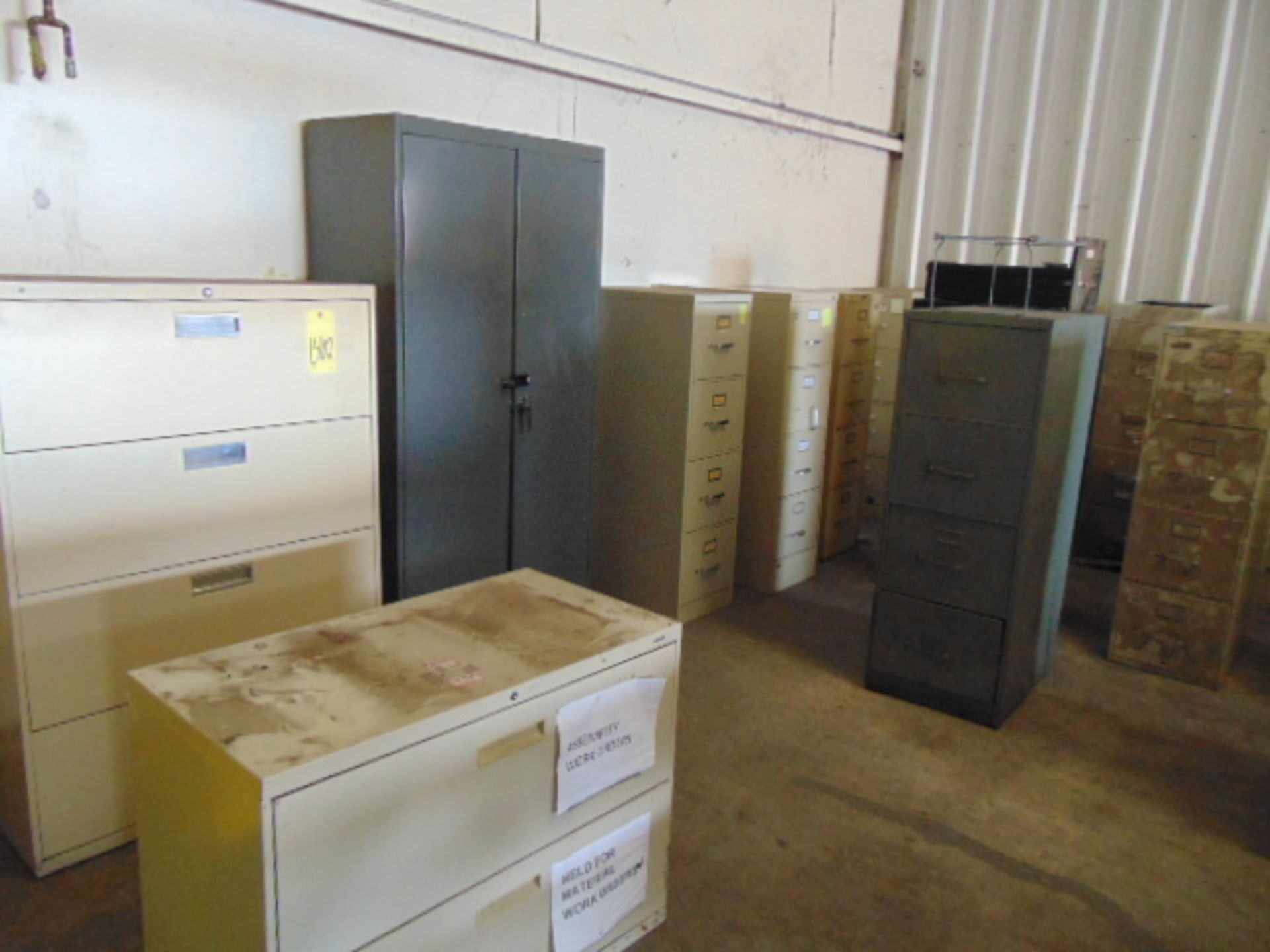 LOT CONSISTING OF: 2-door supply cabinet, 2-door locker & (25) file cabinets, assorted