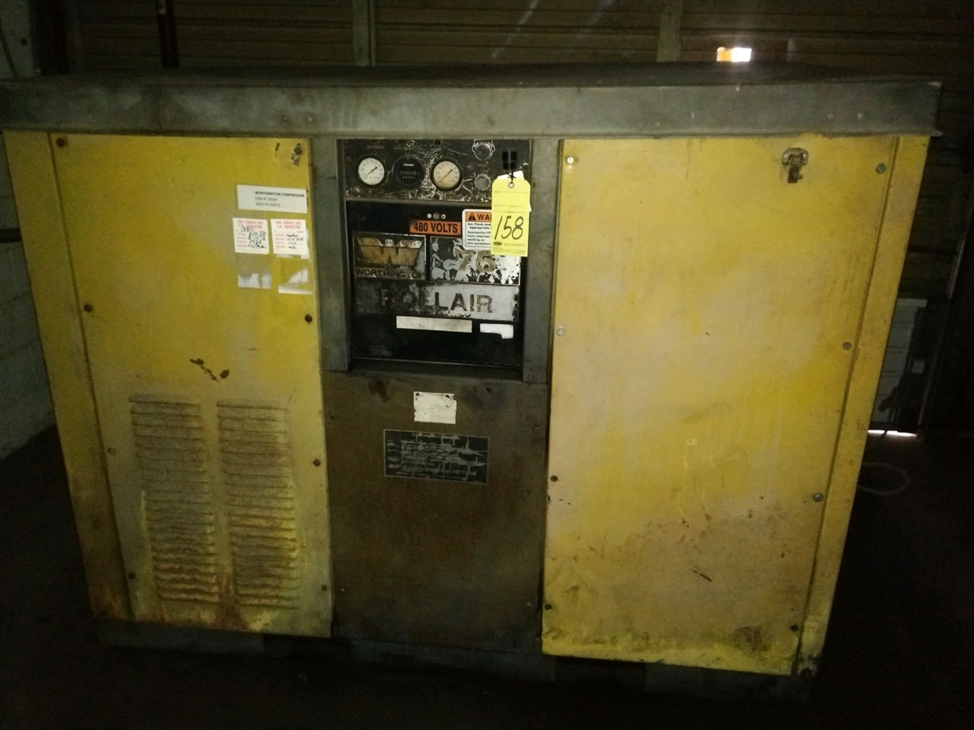 AIR COMPRESSOR, WORTHINGTON ROLL-AIR, 75 HP motor, S/N N.A.