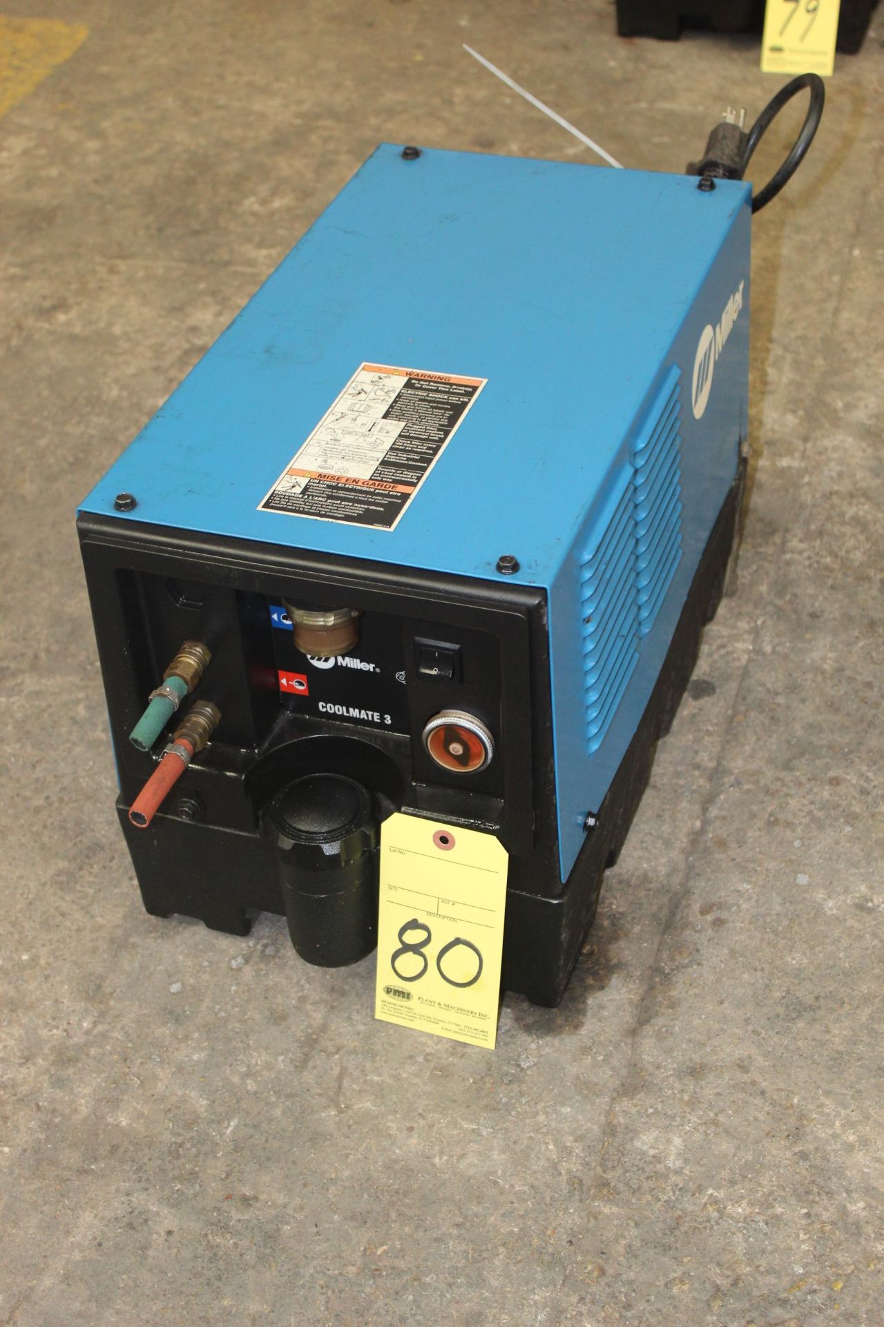 CHILLER, MILLER MDL. COOLMATE 3, S/N ME390769L