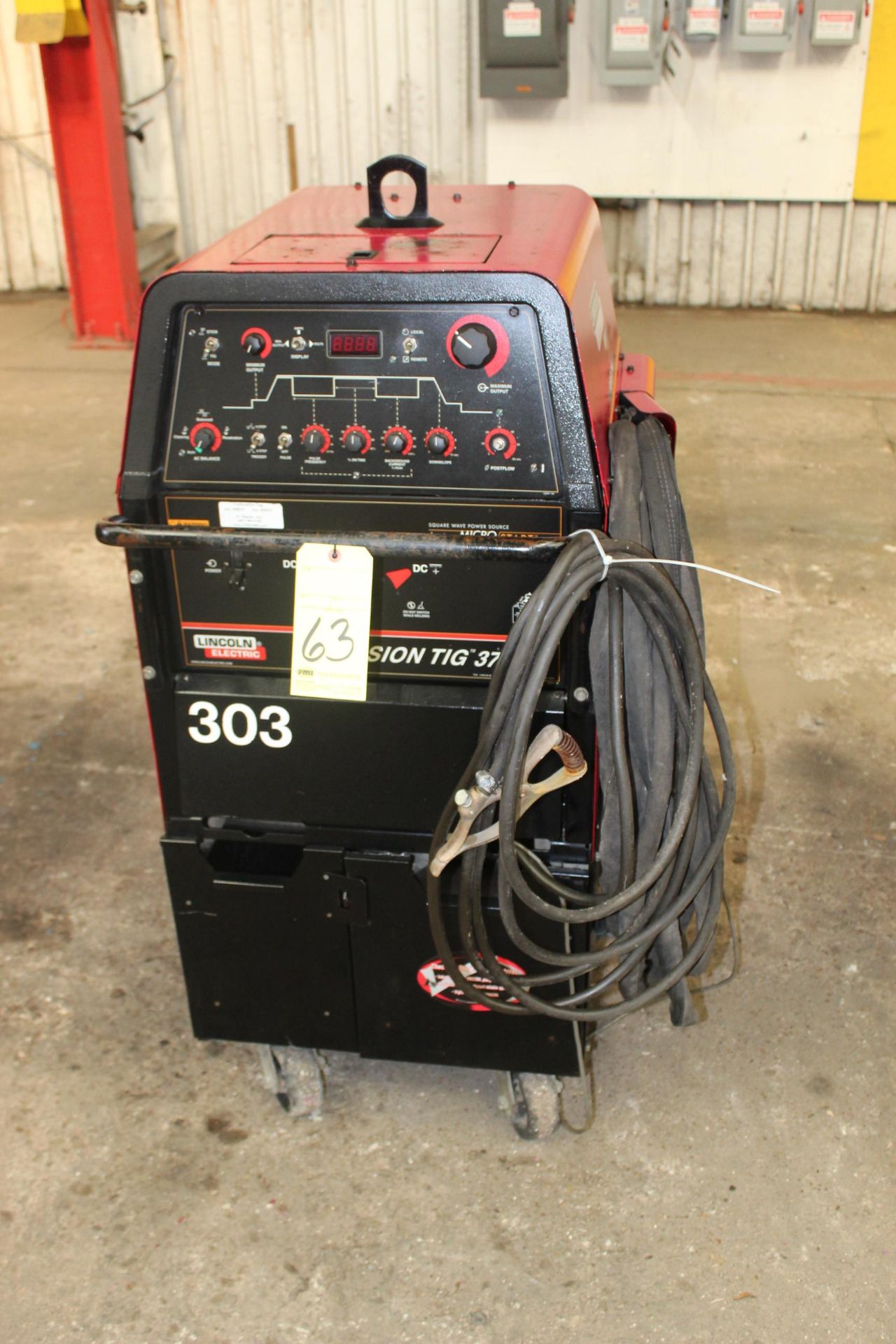 TIG WELDER, LINCOLN ELECTRIC SQUAREWAVE MDL. PRECISION TIG 375, new 2007, 300 amps @ 32 v., 100%