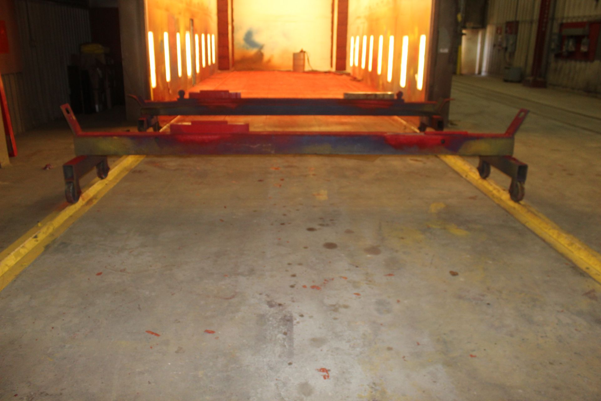 PAINT BOOTH, COL-MET 15"W. X 50'L. X 20' HT., lighting system, V-type rail served, filtration - Image 3 of 4