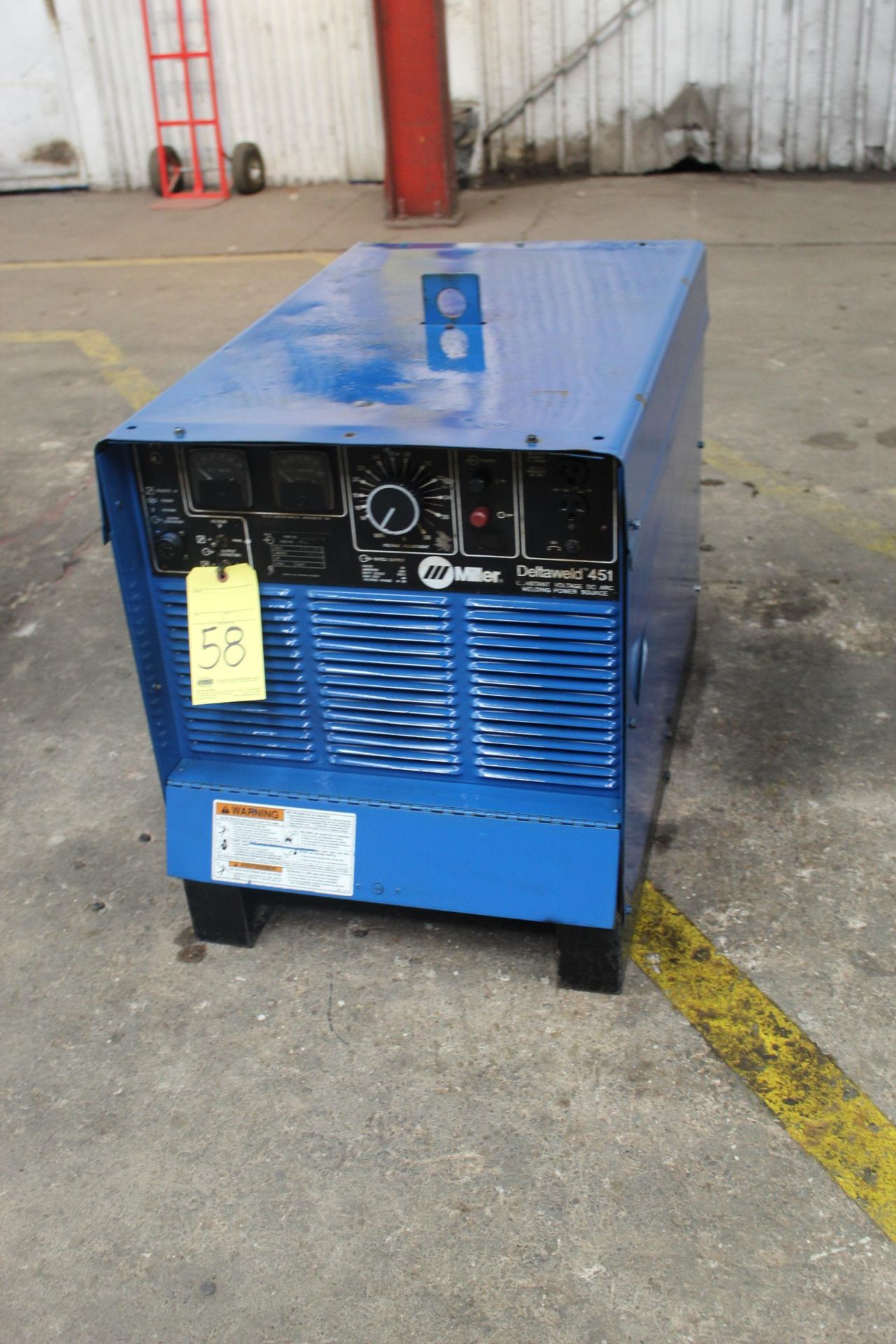 WELDING MACHINE, MILLER MDL. DELTAWELD 451, 450 amps @ 38 v., 100% duty cycle, S/N KC177297