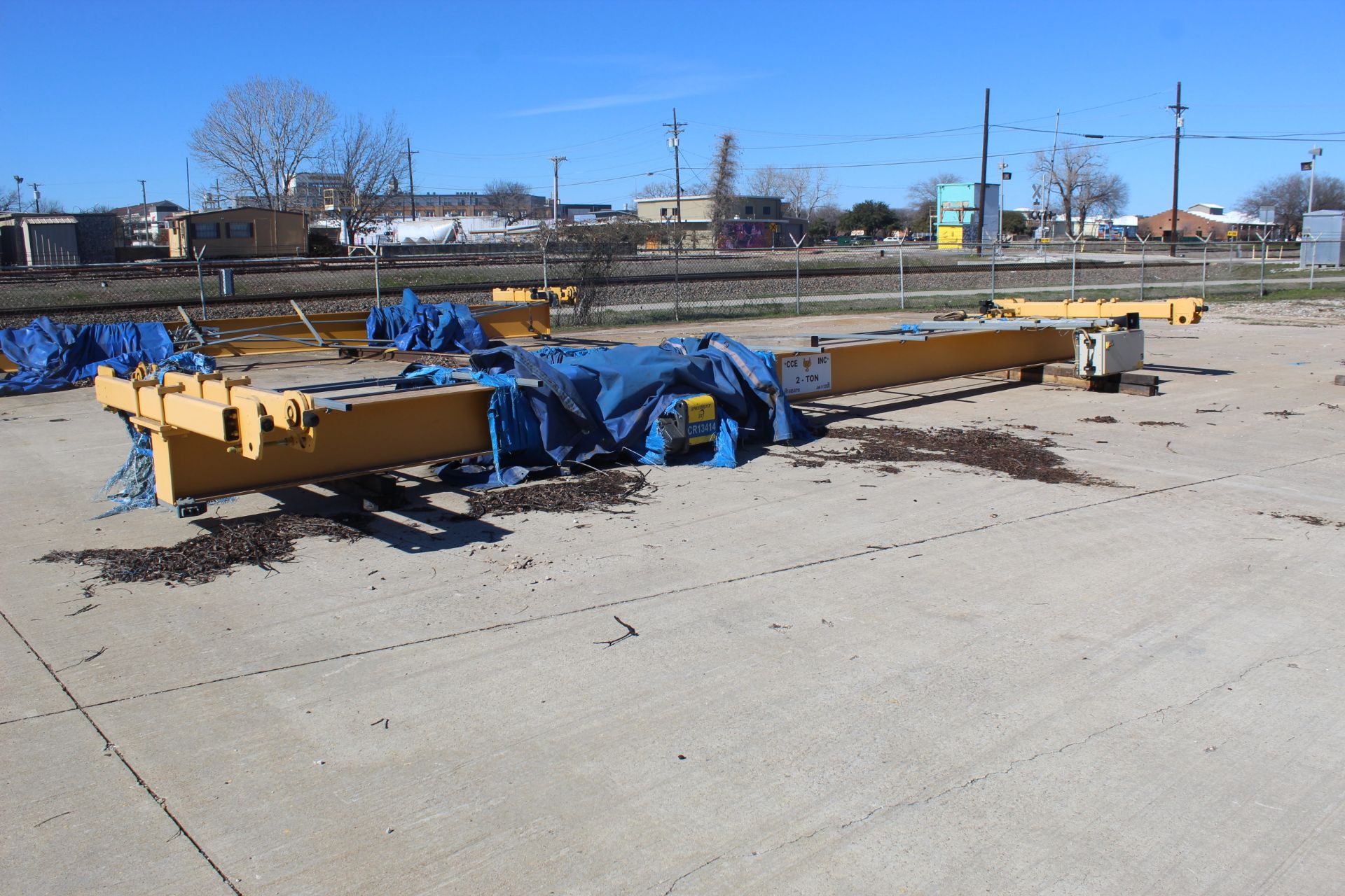 OVERHEAD BRIDGE CRANE, CCE INC. 2 T. X 35' SPAN, underhung, sgl. girder, Spacemaster 2 T. cap.