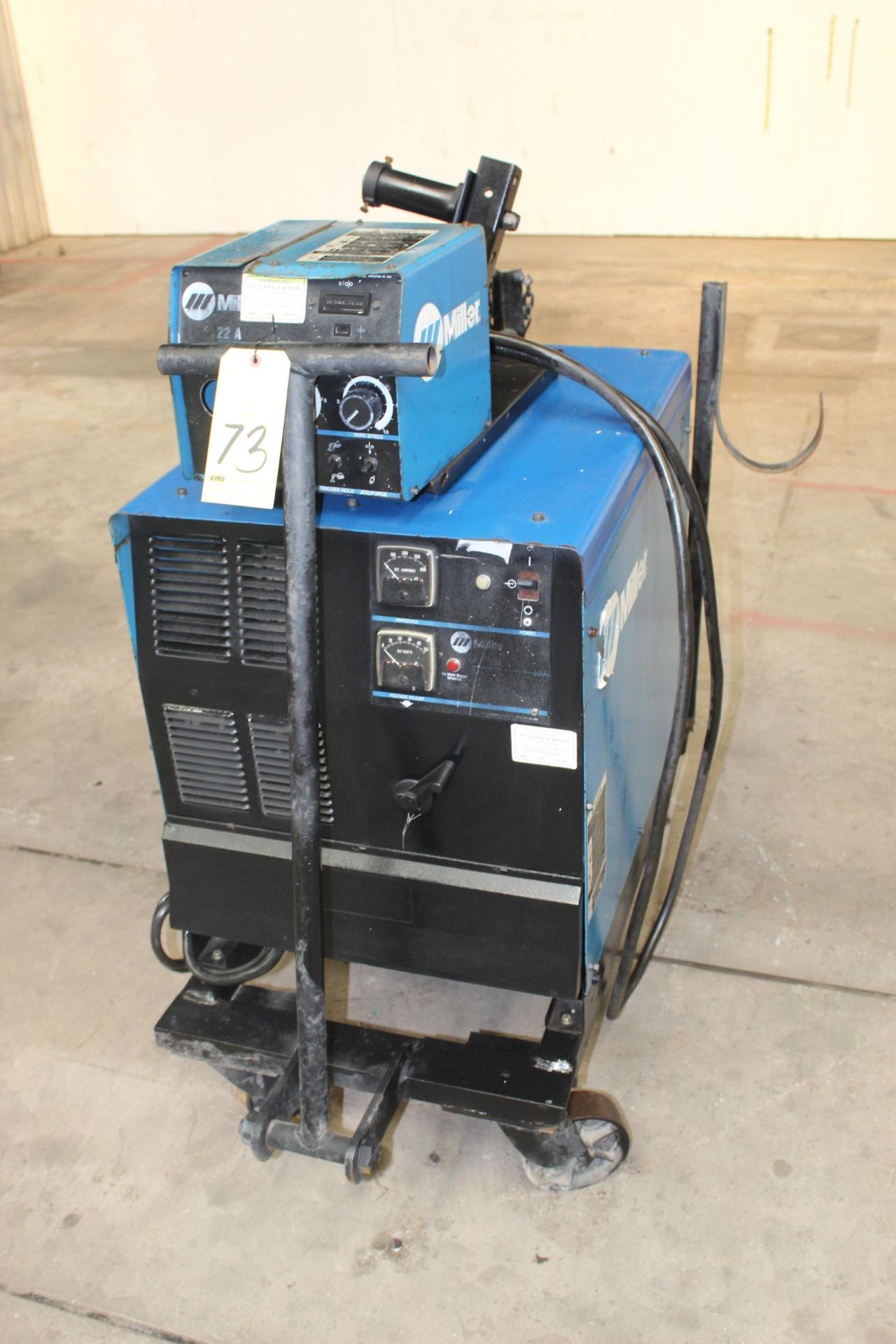 WELDING MACHINE, MILLER MDL. CP302, 300 amps @ 32 v., 100% duty cycle, 22A wire feeder, S/N LA214714
