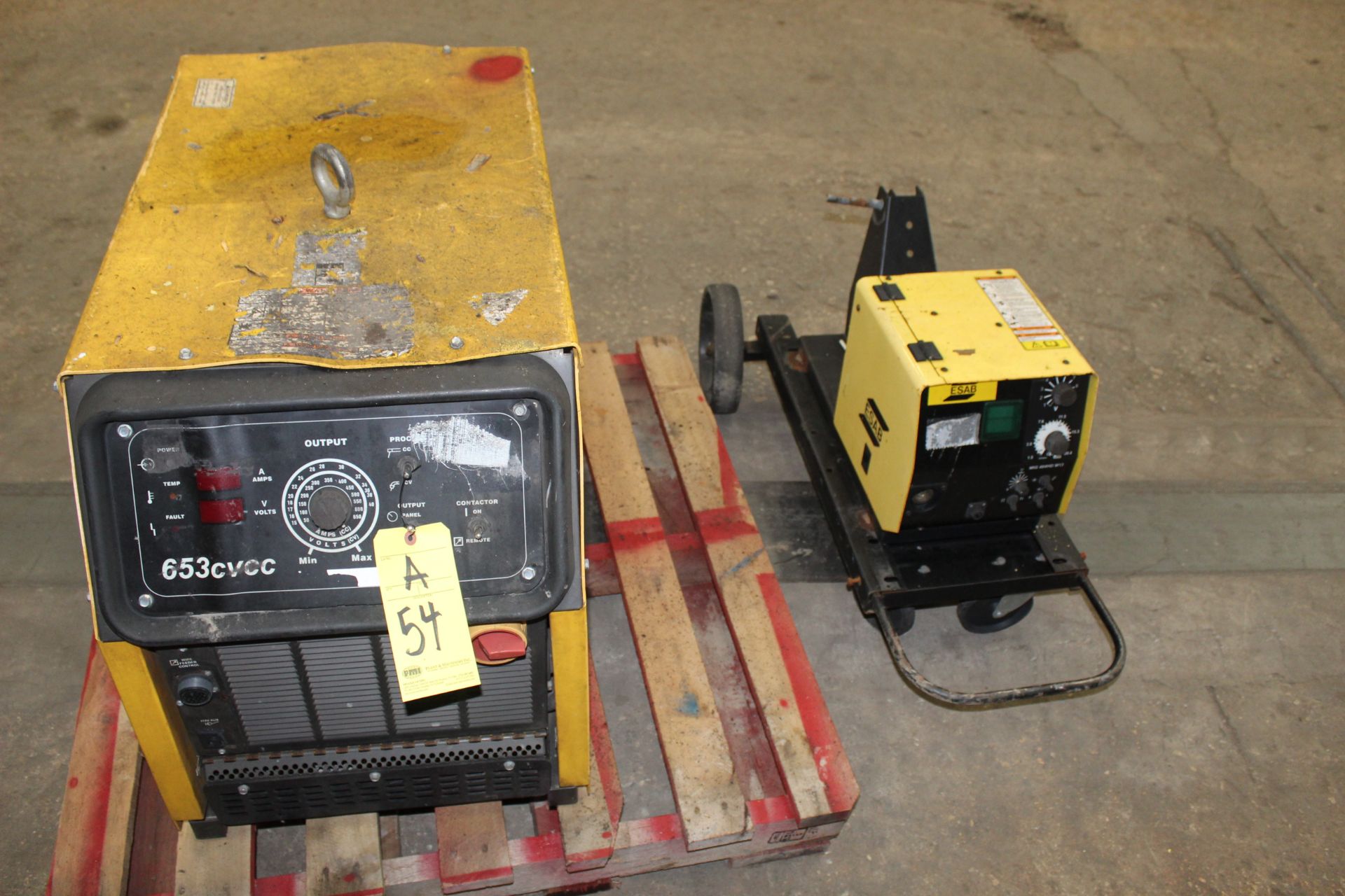 WELDING MACHINE, ESAB MDL. 653 CC/CV, 650 amps @ 44 v., 100% duty cycle, wire feeder, S/N MK7629024