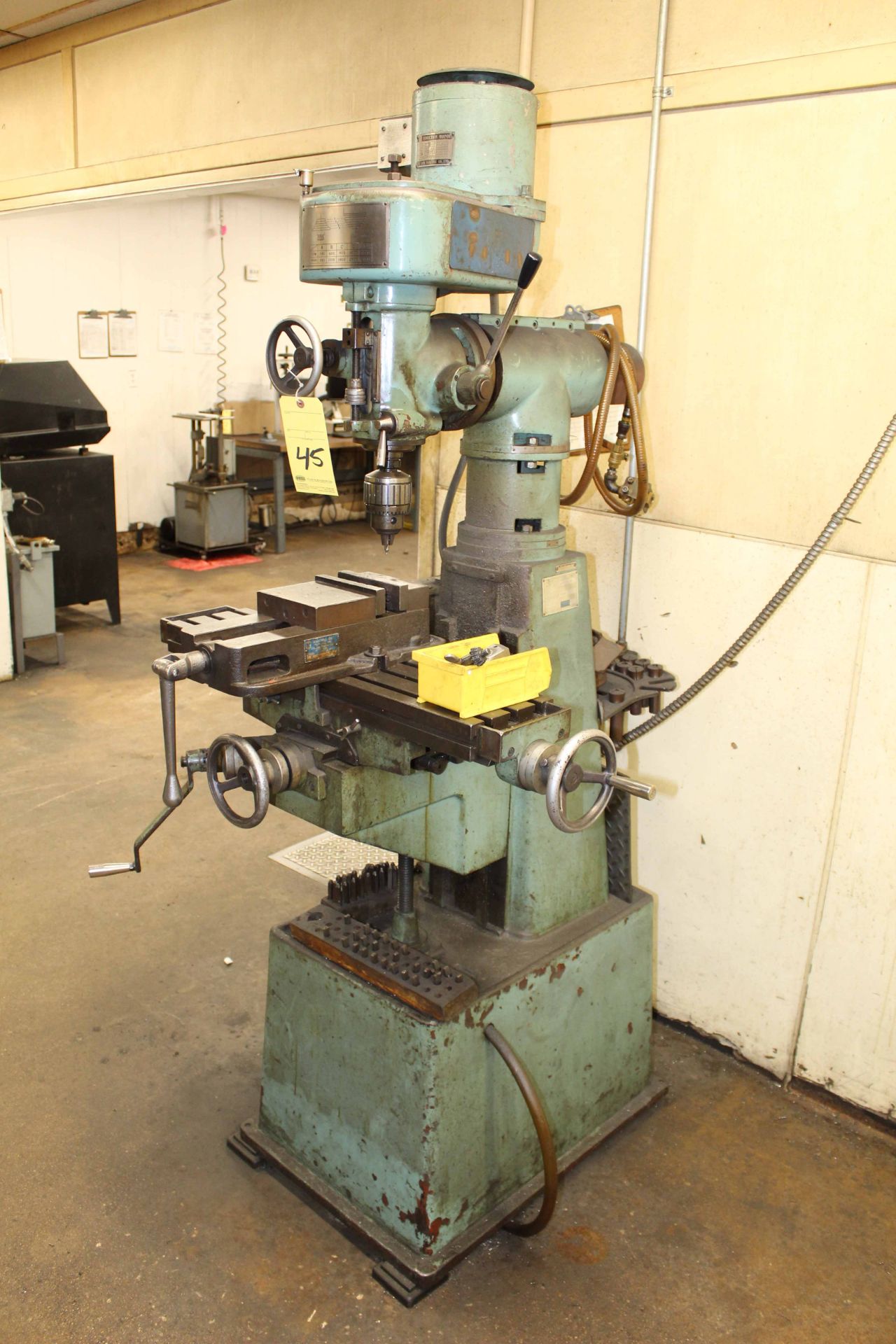 VERTICAL TURRET MILL, JET MDL. JVM-840, 7” x 30” table, Kurt vise, 1-1/2 HP main motor, S/N 55915