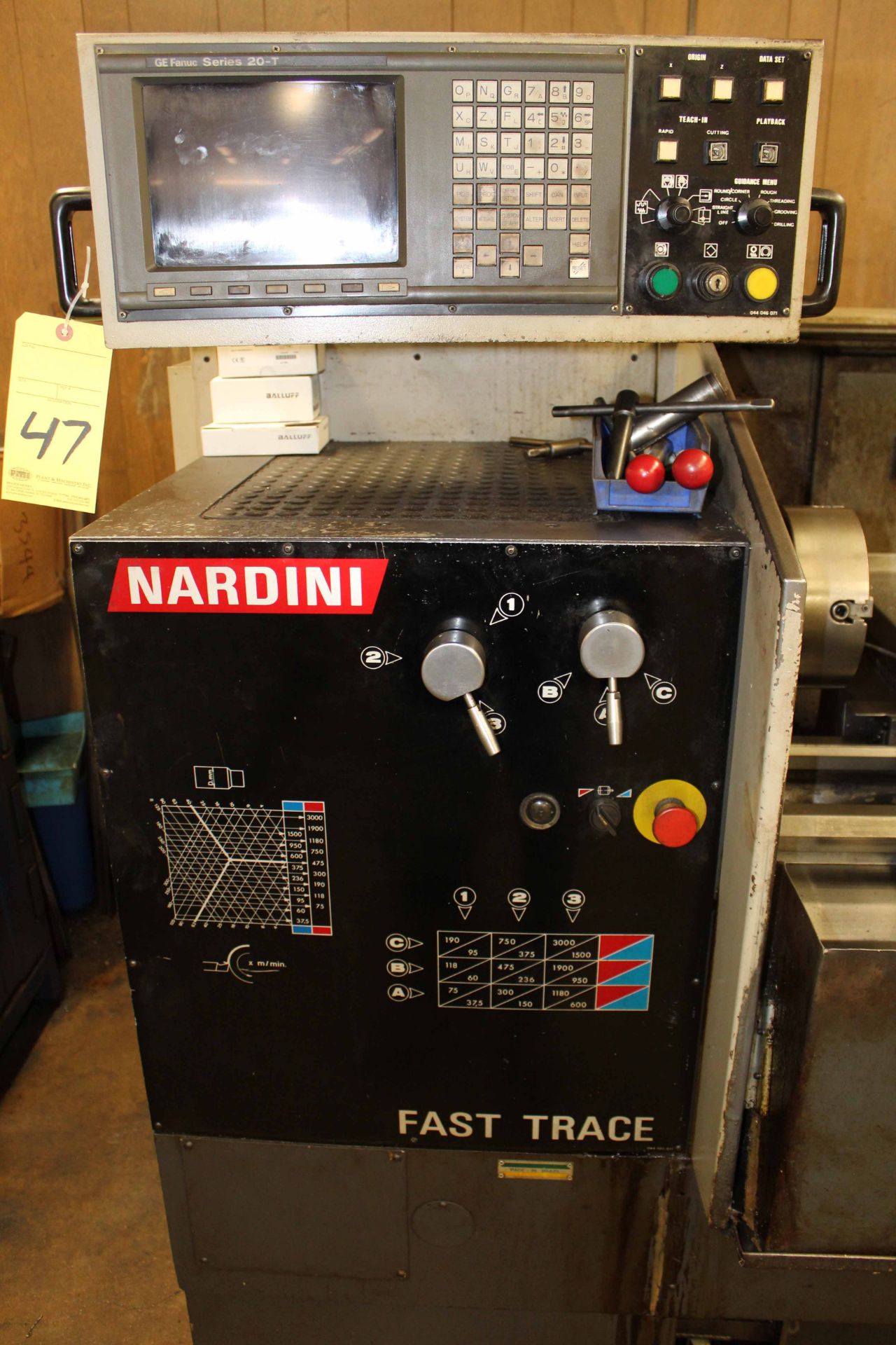 CNC FLATBED LATHE, NARDINI MDL. FAST TRACE, G.E. Fanuc Series 20T CNC control, 18” x 40” dist. - Image 2 of 7
