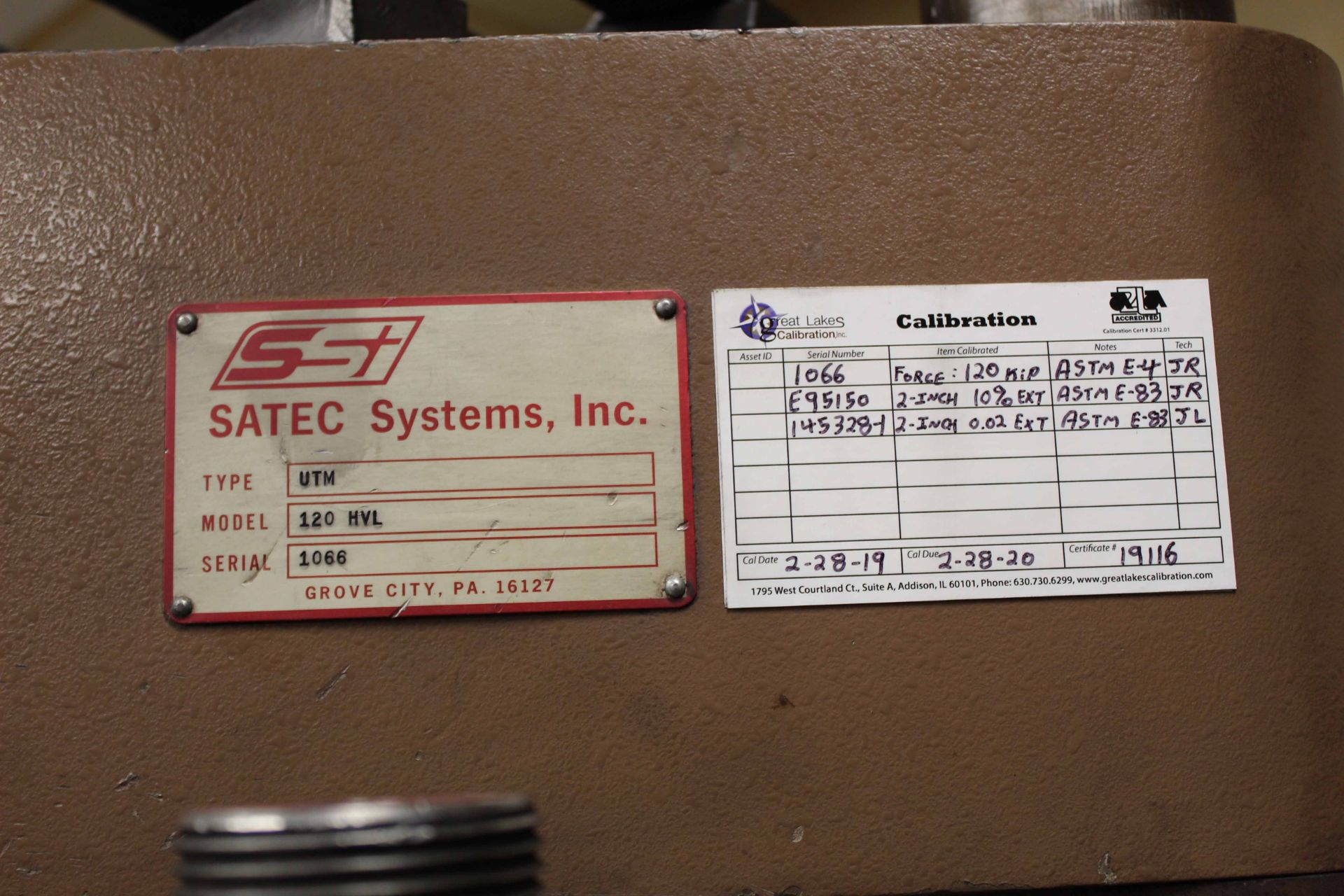 TENSILE & MATERIAL TESTER, SATEC SYSTEMS INC. MDL. 120HVL, 120,000 lb. cap., Type UTM, S/N 1066 - Image 7 of 7