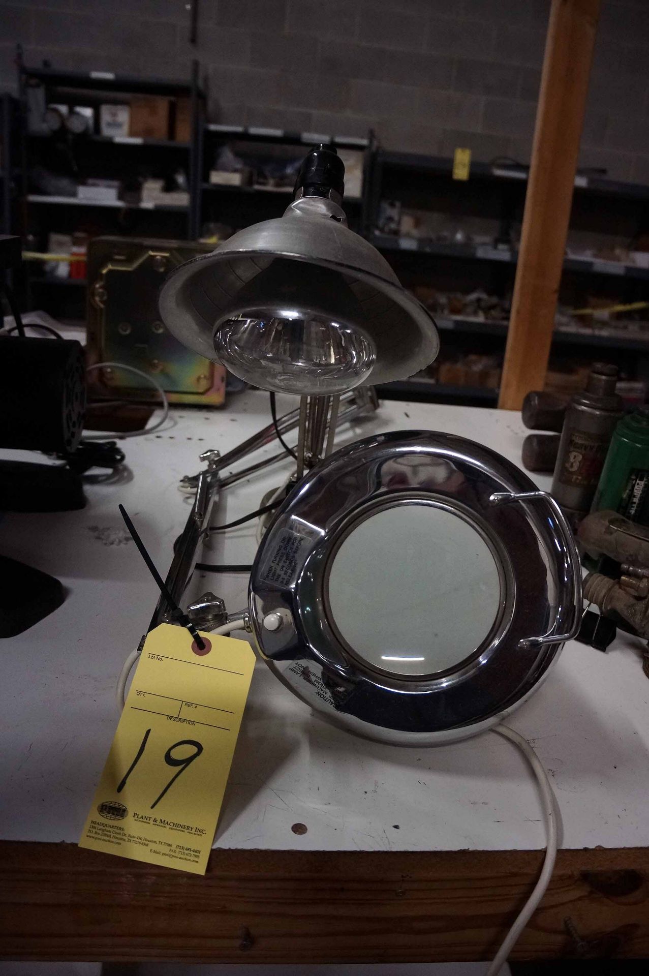 LOT CONSISTING OF: (2) table lamps - (1) w/magnifying glass