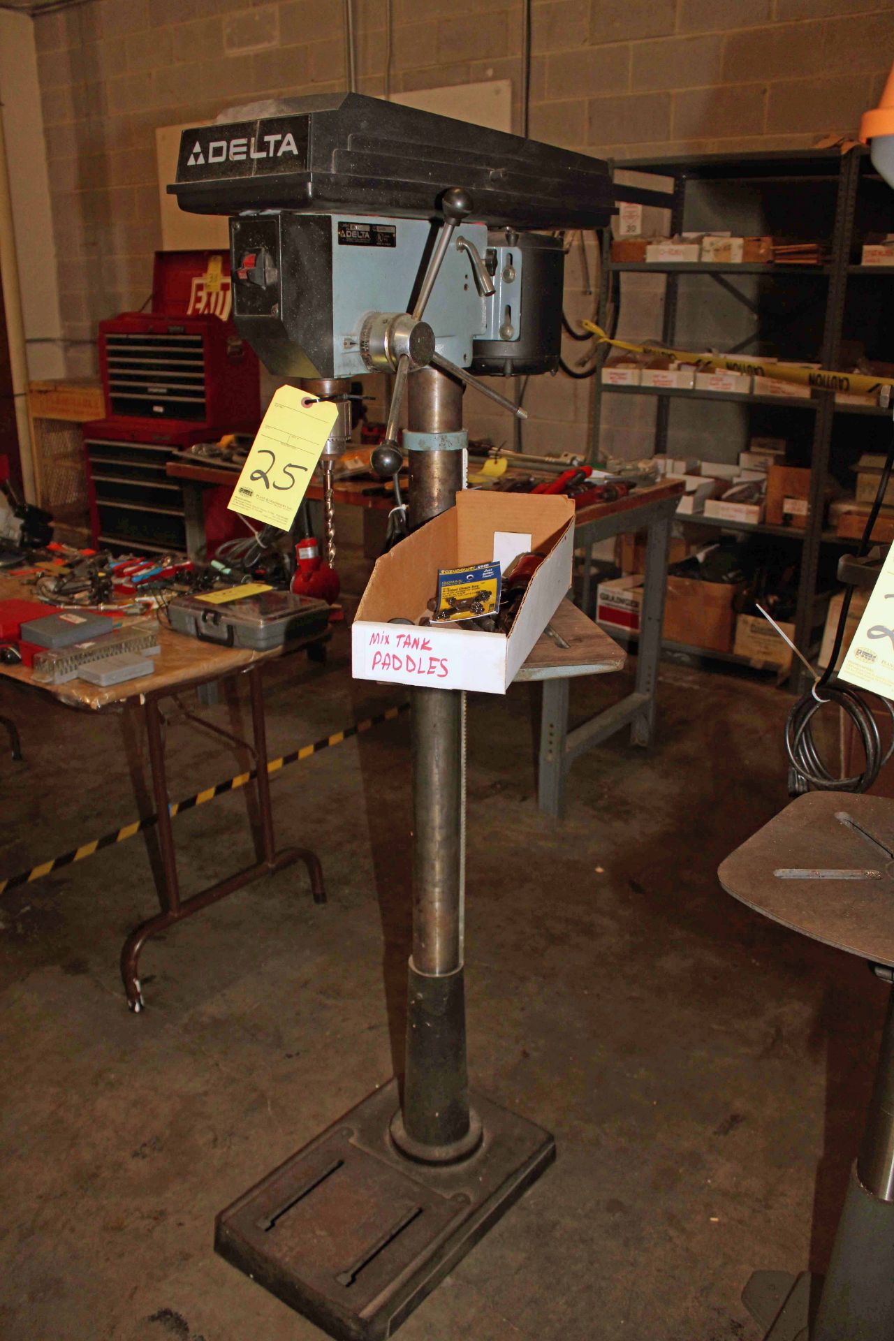 FLOOR TYPE DRILL PRESS, DELTA 14" MDL. 14-070, w/Jacobs chuck & tooling - Image 2 of 4