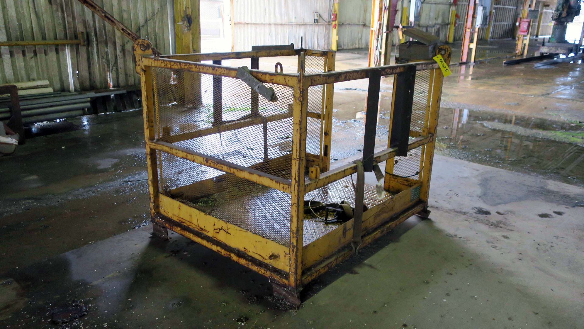 FORKLIFT MANBASKET, DIXON 1,000 LB. CAP. MDL. USA-60A, crane lugs (Location A: 1401 N Decatur - Image 2 of 3