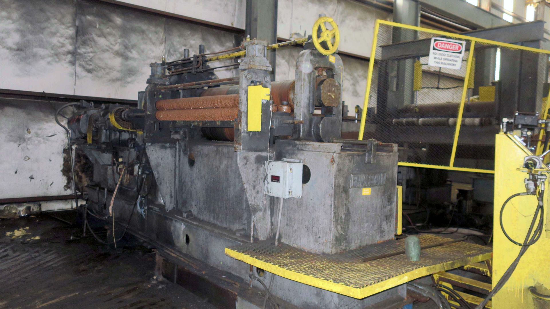 SLITTING LINE, PAXON 60"W., approx. 6" arbor dia., entry pinch roll, flip-up threading table, - Image 7 of 15