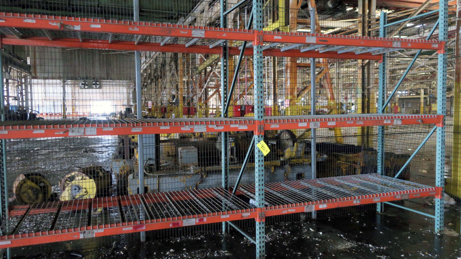 LOT OF TEAR DROP PALLET RACK SECTIONS (4), 48" dp. x 11' ht. x 3-tier, w/wire shelving (Location - Image 2 of 2