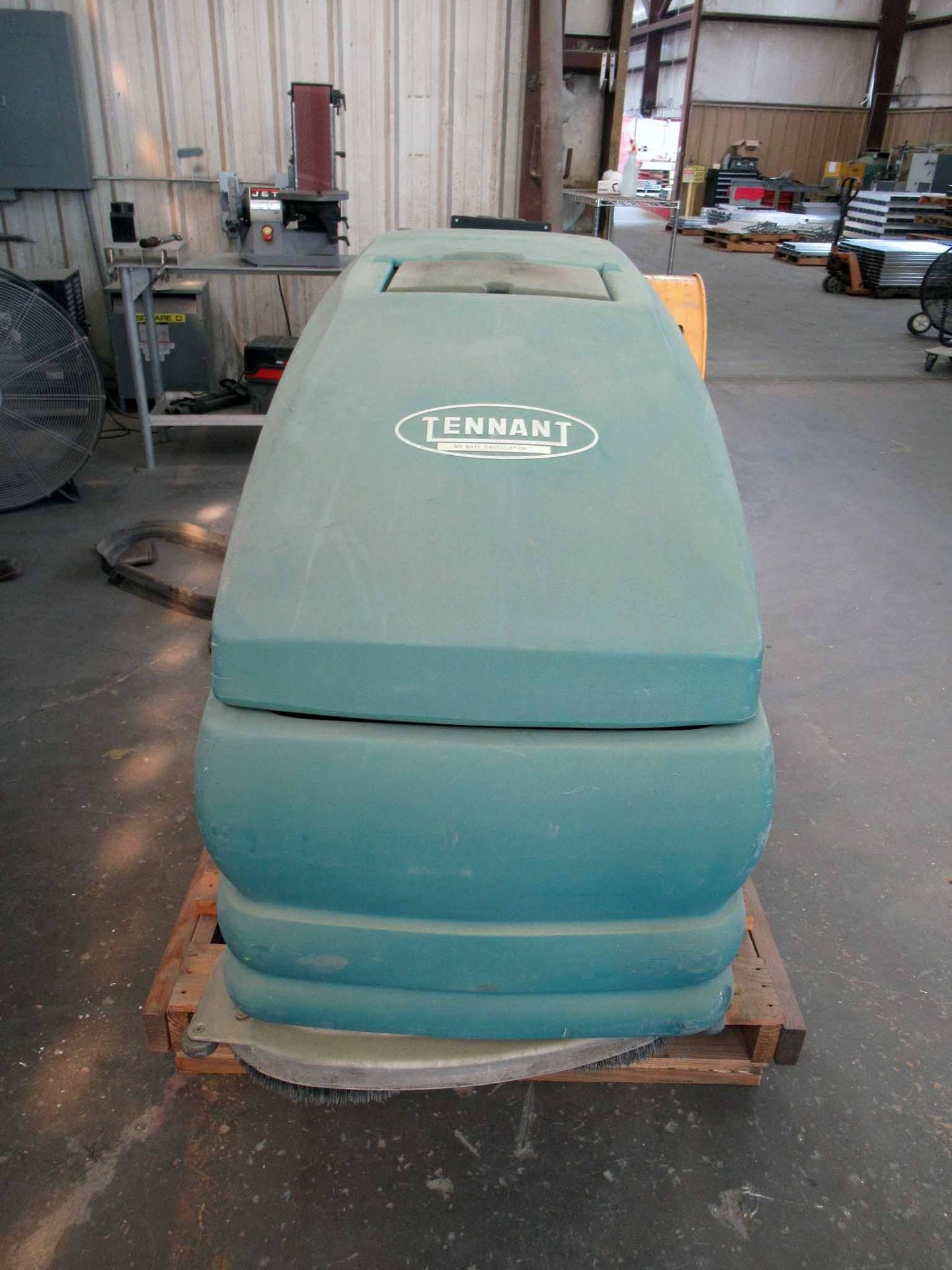 FLOOR SWEEPER, TENNANT MDL. 5700 WALK BEHIND TYPE, battery operated, battery charger (Location 1: - Image 4 of 5