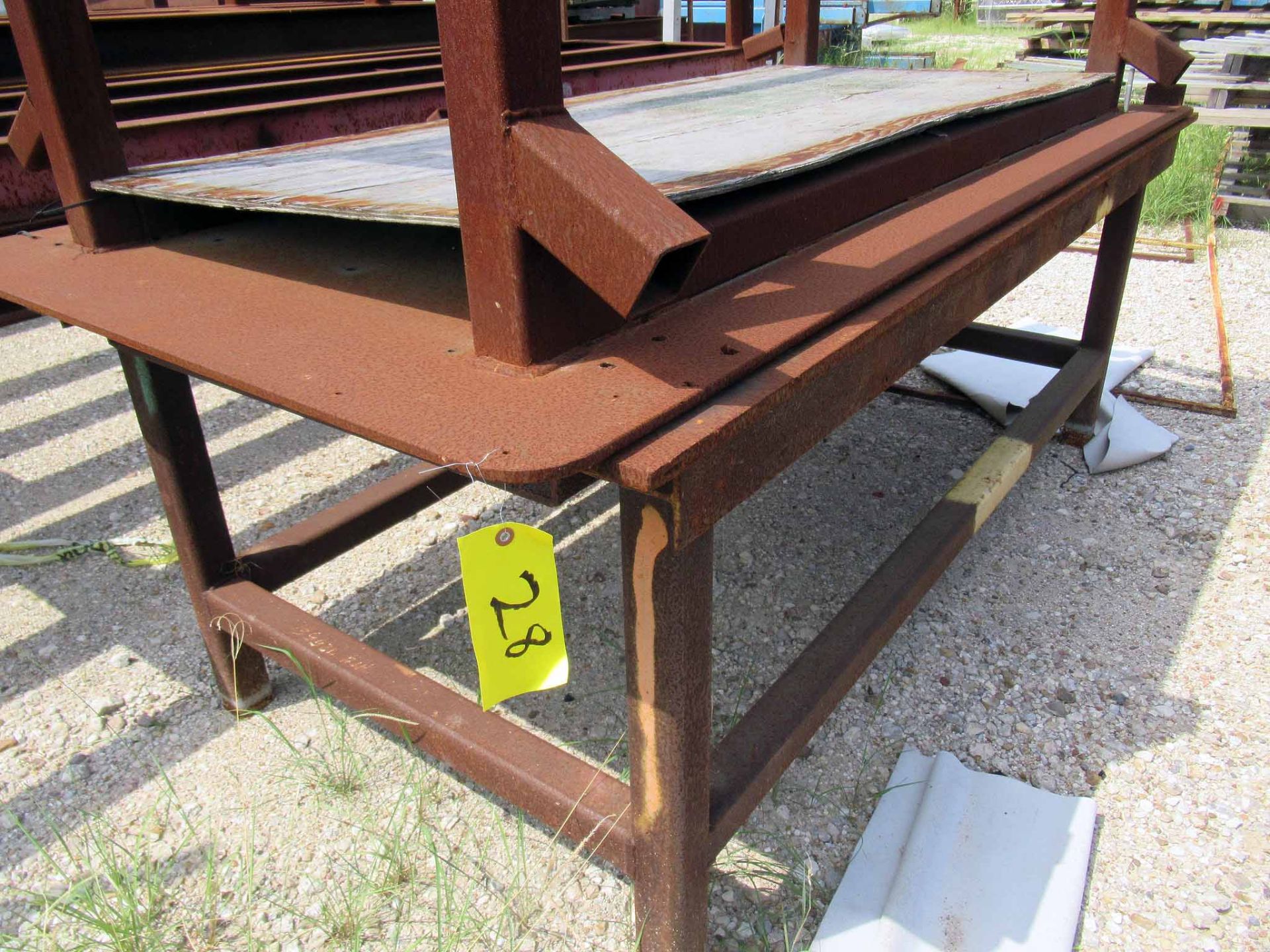 LOT OF WELDING & SET-UP TABLES (2), 48” x 96”, approx. ½” top plate, steel construction, H.D. ( - Image 2 of 2