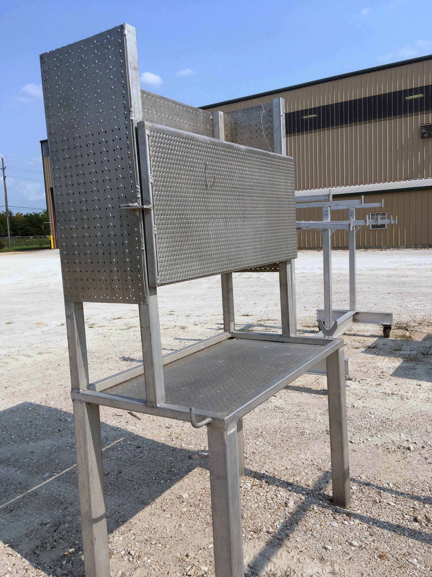 ALUMINUM WORKBENCH, SHOP MADE, w/cabinet (Location 1: FlexDecks, Inc., 14325 West Hardy Road, - Image 2 of 2