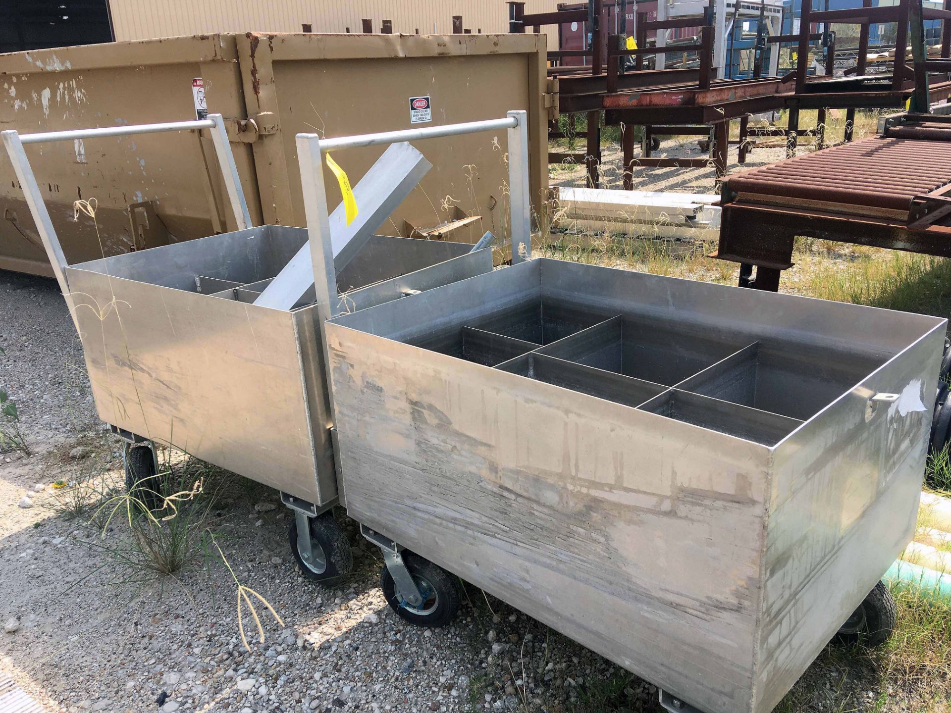 LOT OF ALUMINUM ROLLING CARTS (2), SHOP MADE (Location 1: FlexDecks, Inc., 14325 West Hardy Road,