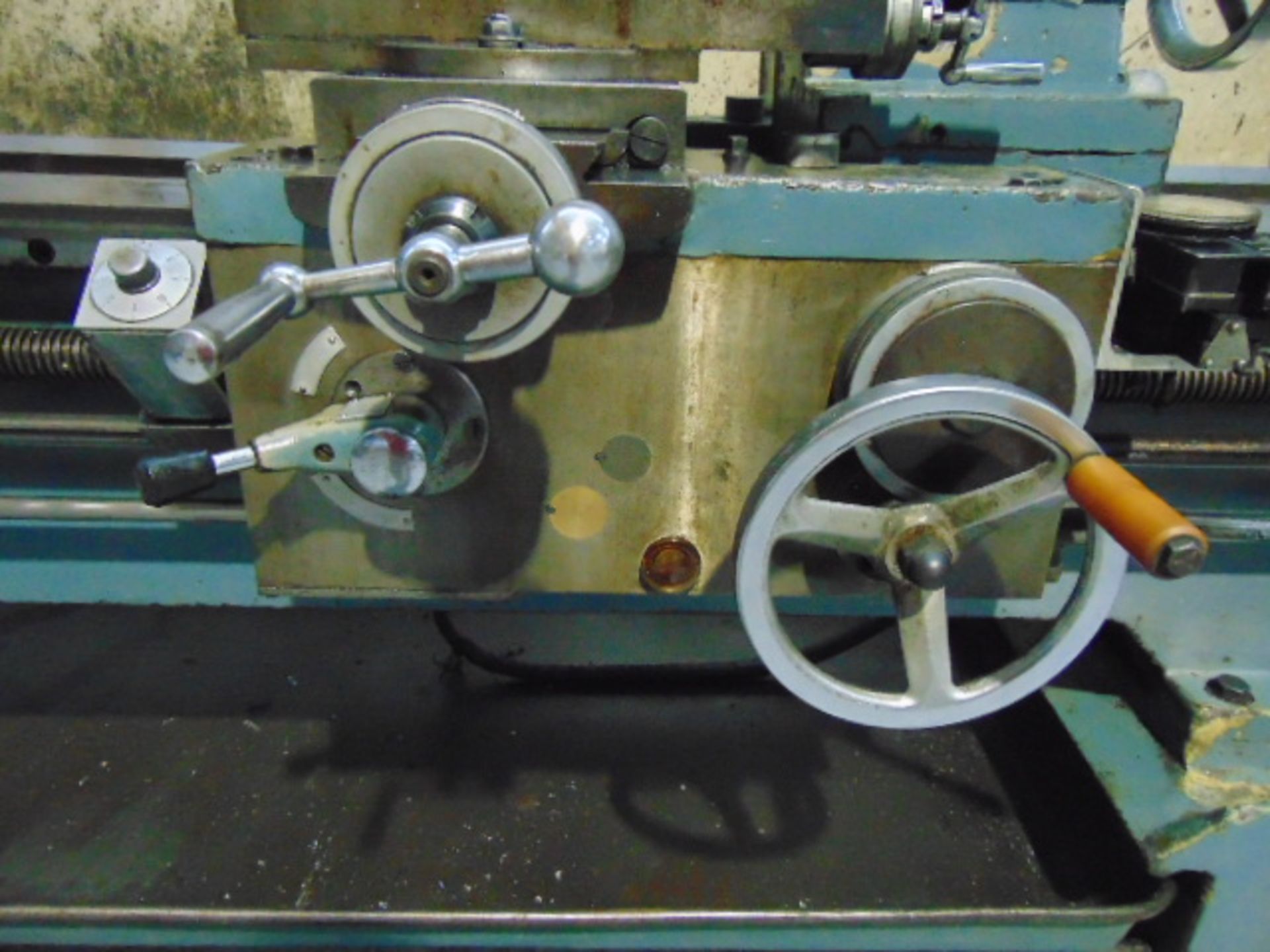 ENGINE LATHE, K 15" X 50", 3" bore, 12" chuck, toolpost, Trav-A-Dial - Image 7 of 14