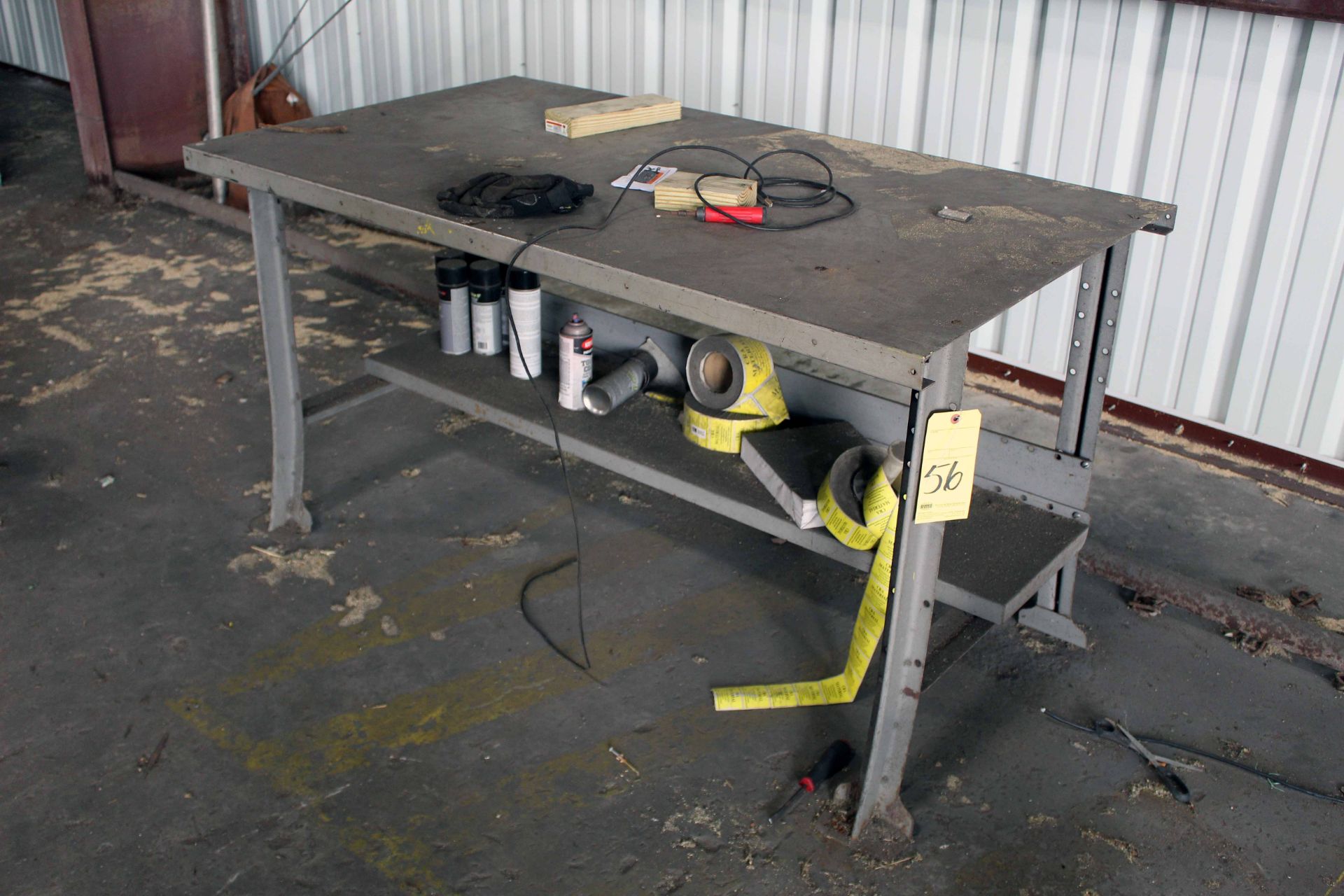 LOT OF METAL SHOP BENCHES (4)