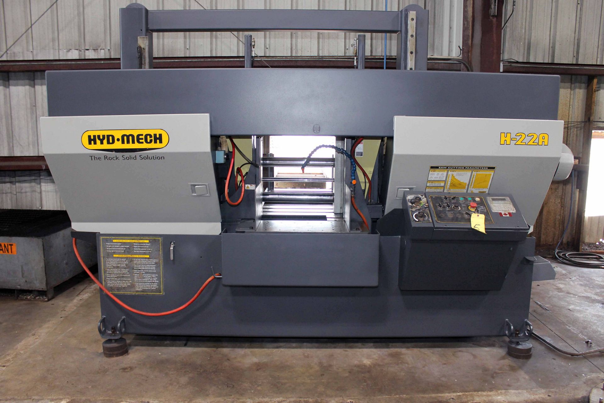 AUTOMATIC HORIZONTAL BANDSAW, HYD-MECH MDL. H22A, new 2009, 22" round cap., 2" blade size, power