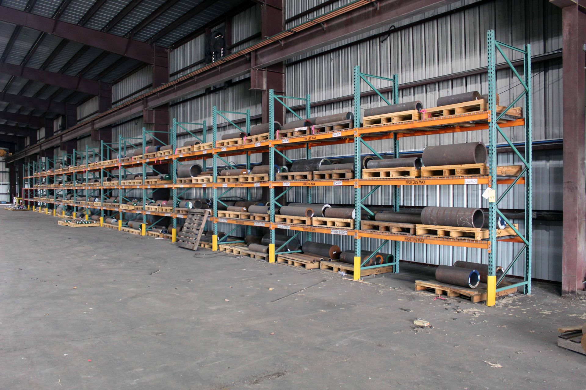 ADJUSTABLE PALLET RACK, 12 x 42" w/8' beams, approx. (21) uprights, (114) beams, (132) wire deck