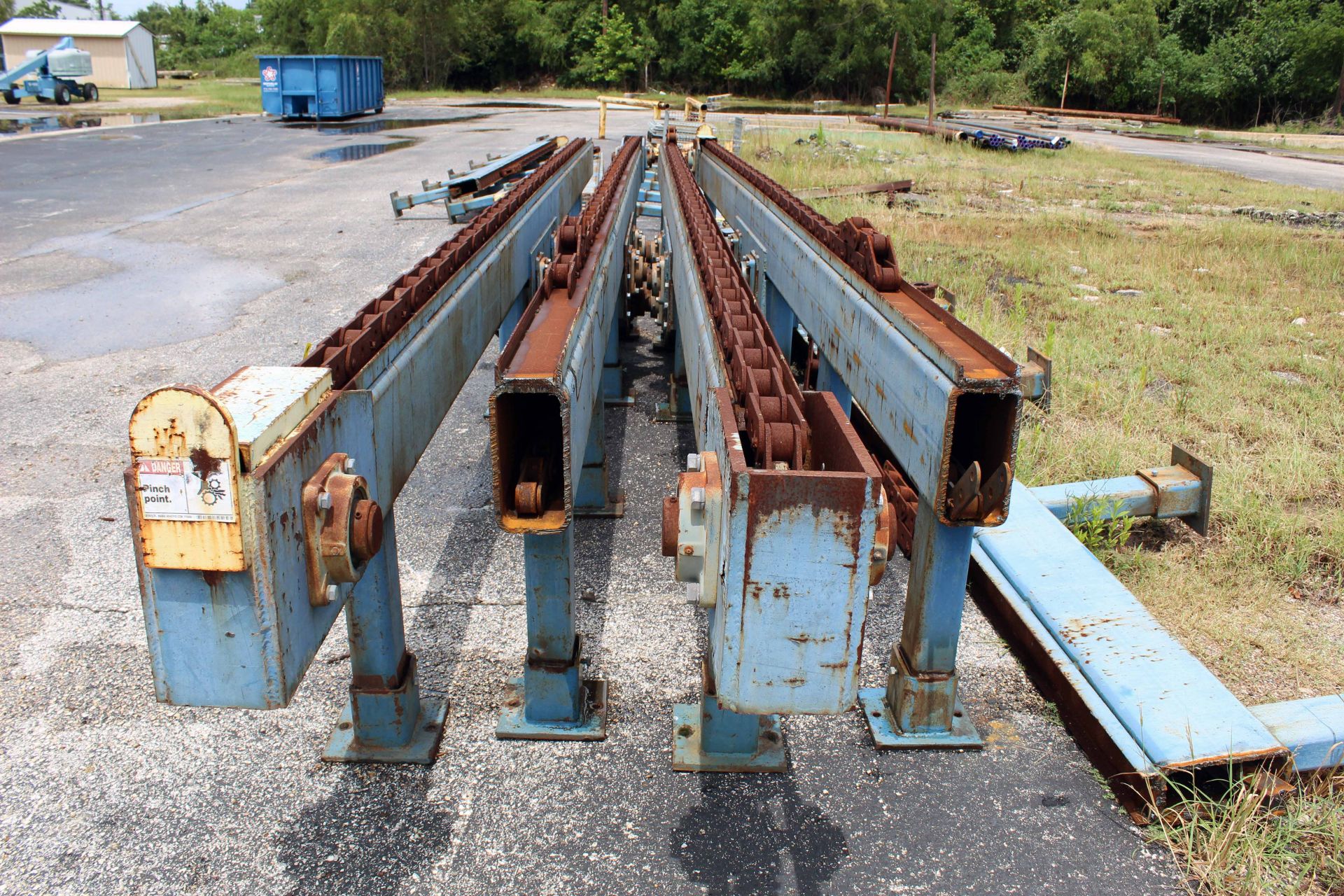 PIPE RACK SYSTEM, chain driven, (10) sections, approx. 25'L. (out of service) - Image 2 of 4