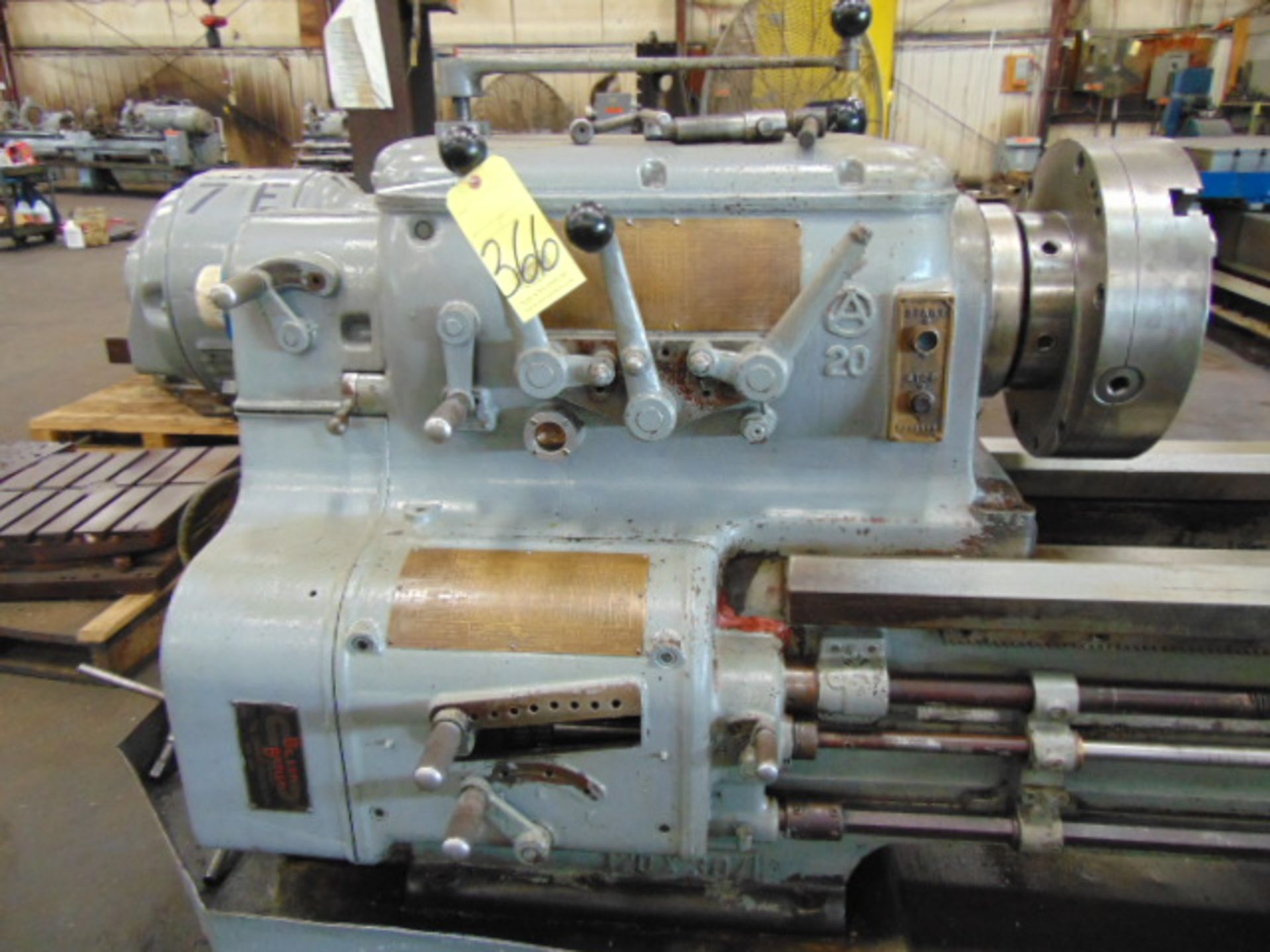 ENGINE LATHE, AXELSON 20” X 307”, 23-5/8” max. swing, spdl. spds: 9.5-961 RPM, taper attach., (5) - Image 3 of 13