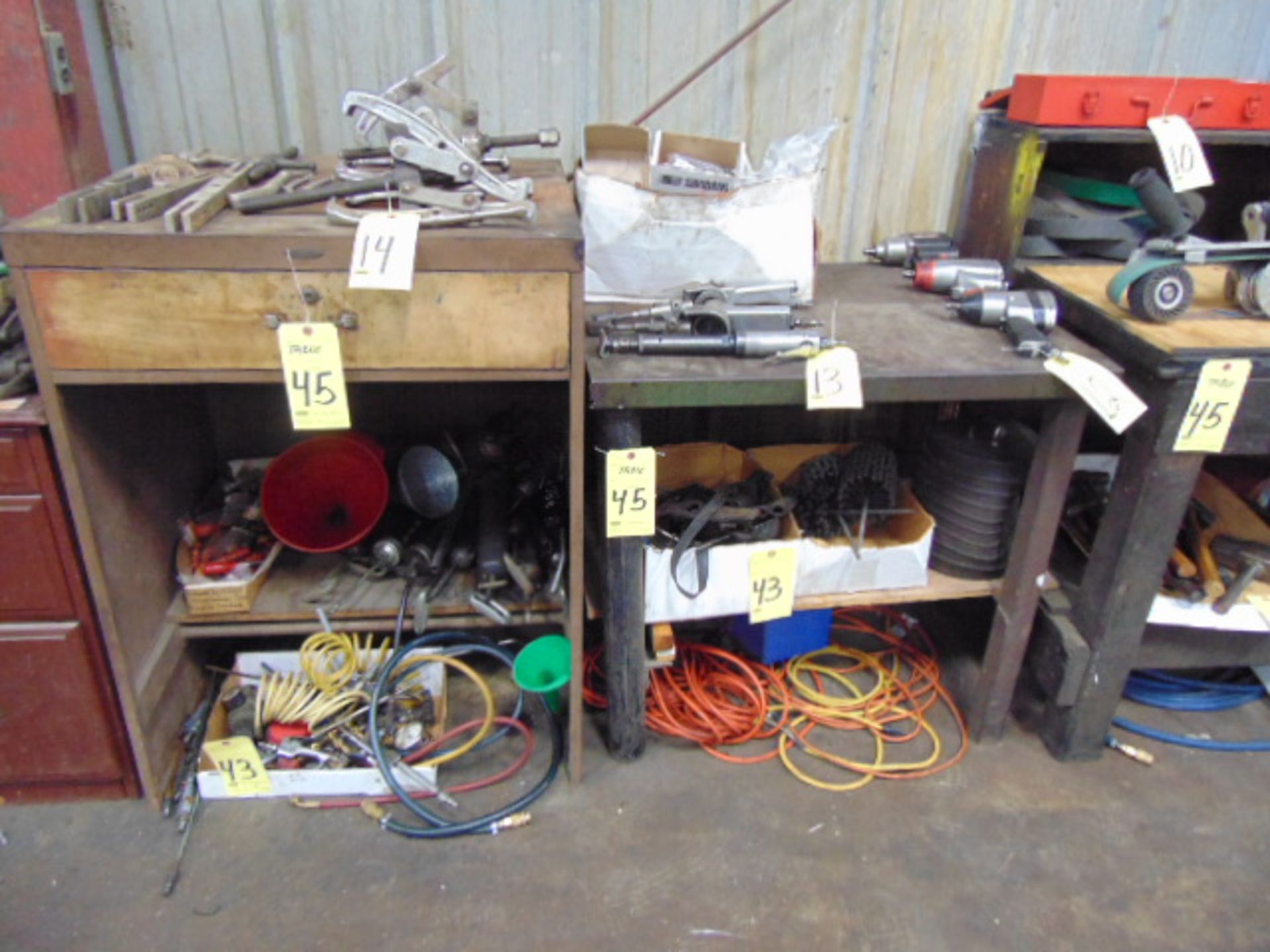LOT OF WORK BENCHES (9) & TABLES, assorted (Note: cannot be removed until empty) - Image 4 of 5