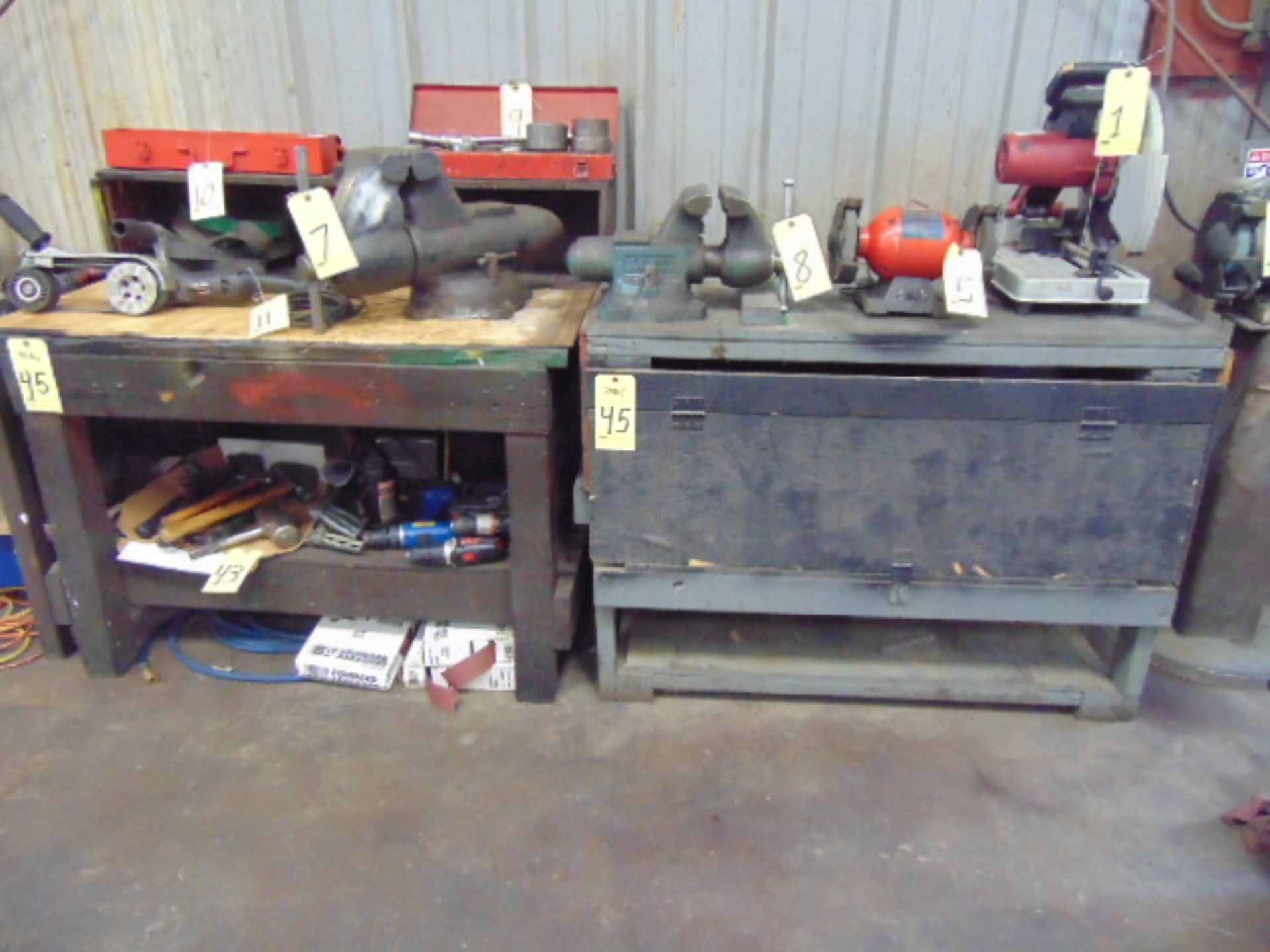 LOT OF WORK BENCHES (9) & TABLES, assorted (Note: cannot be removed until empty) - Image 5 of 5
