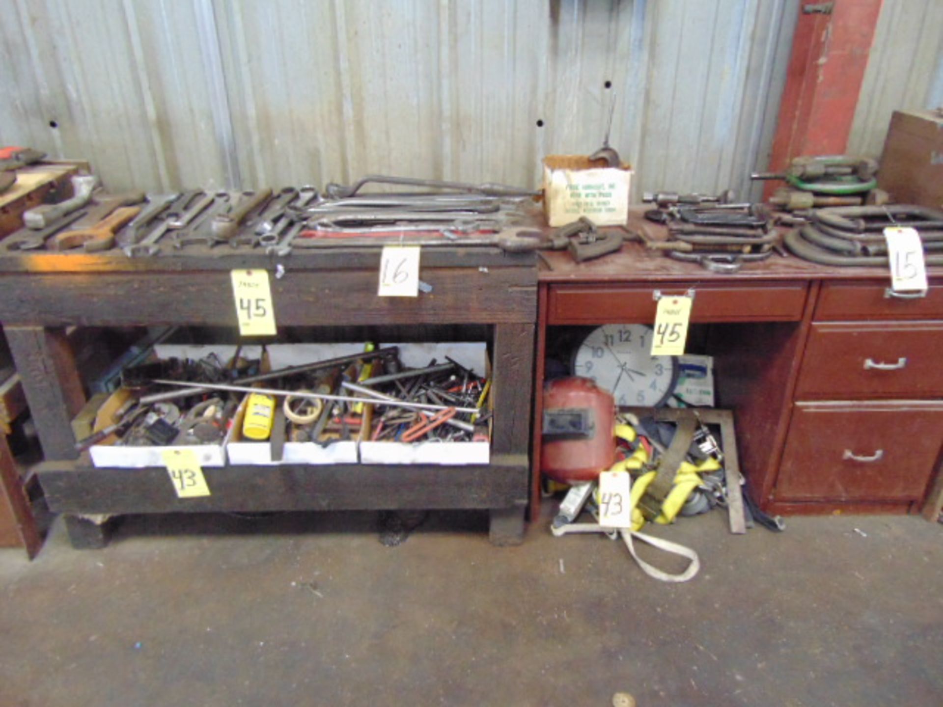 LOT OF WORK BENCHES (9) & TABLES, assorted (Note: cannot be removed until empty) - Image 3 of 5