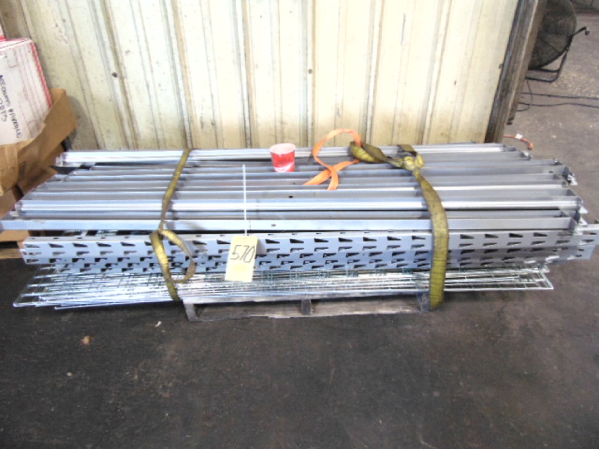 LOT OF STEEL SHELVING, assorted (on one pallet)